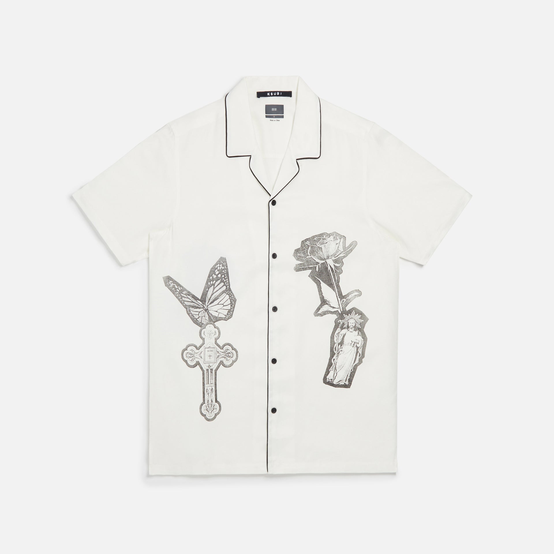 Ksubi Kut Out Resort Short Sleeve Shirt - White