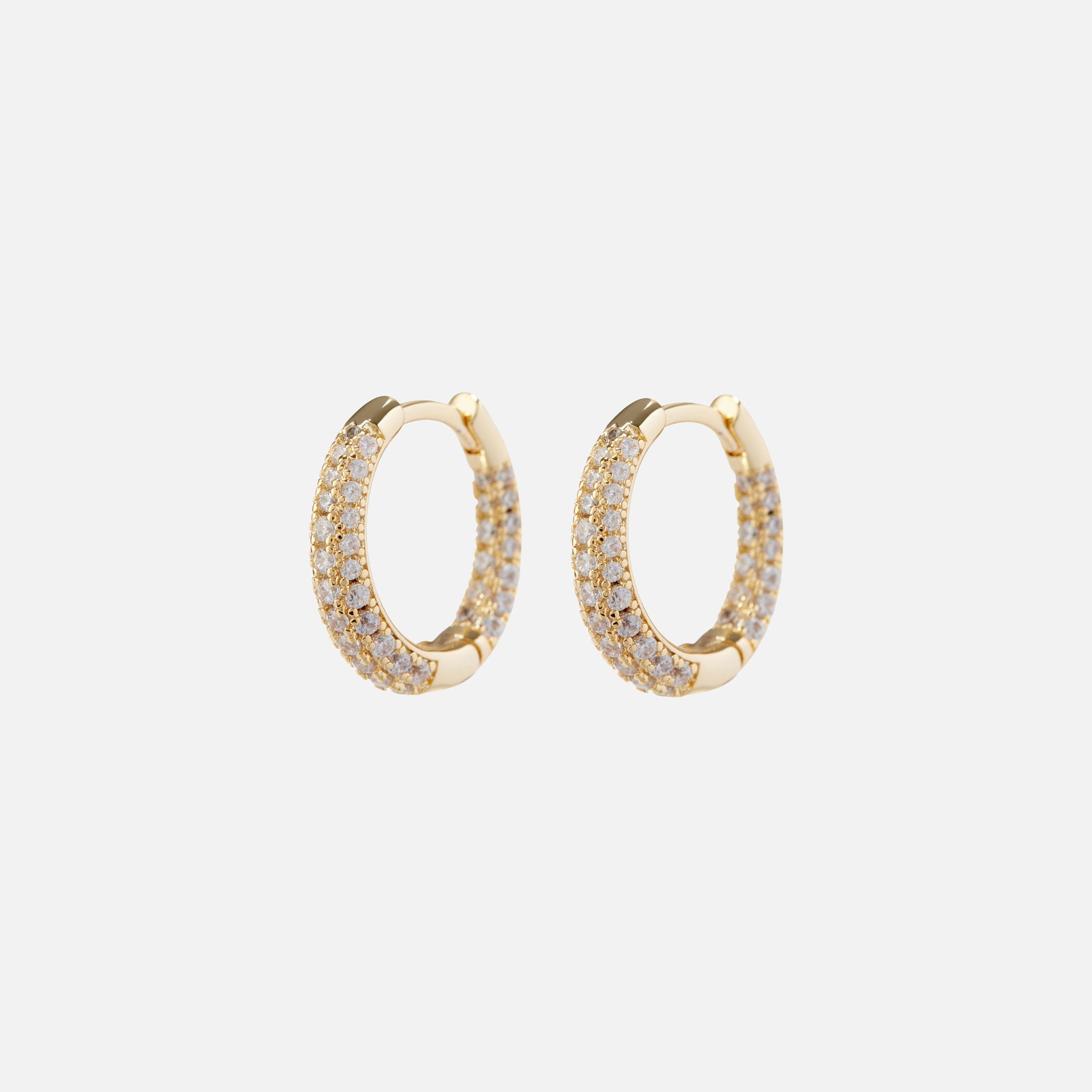 Luv AJ Pave Amelie Hoops - Gold