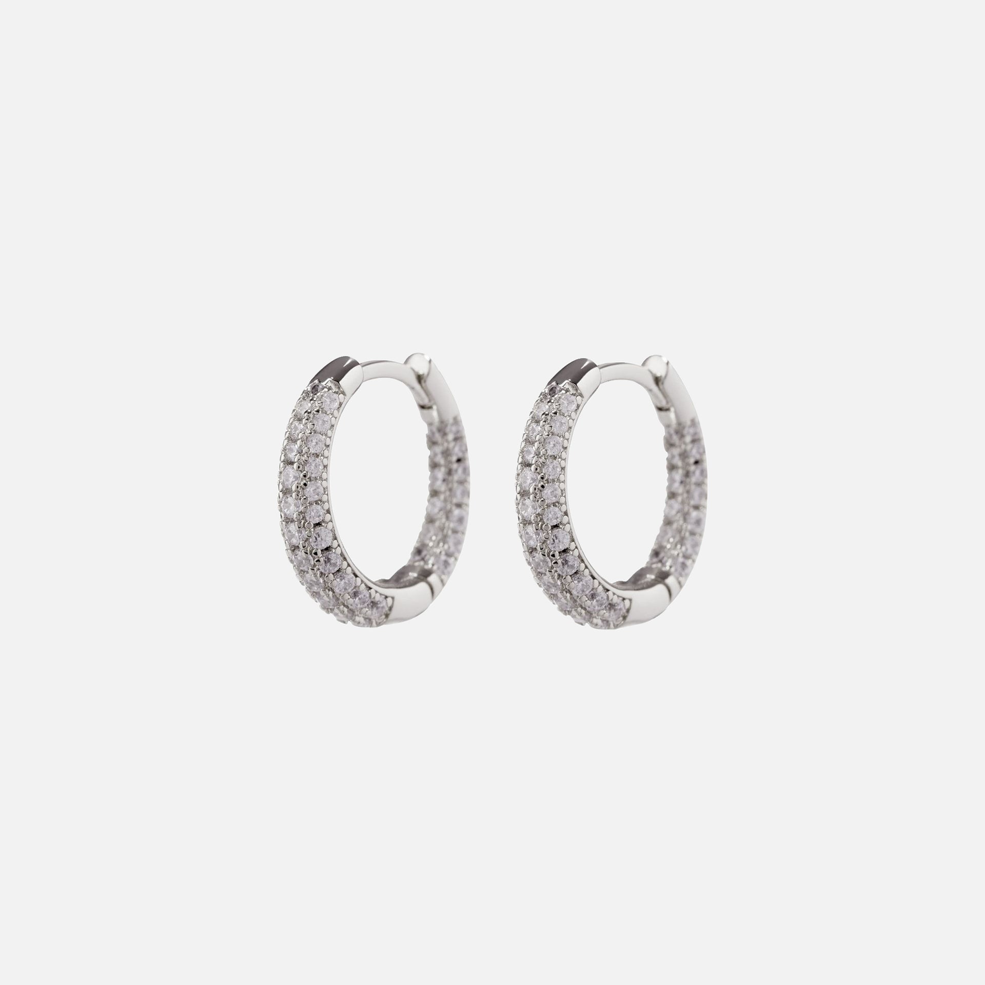 Luv AJ Pave Amelie Hoops - Silver