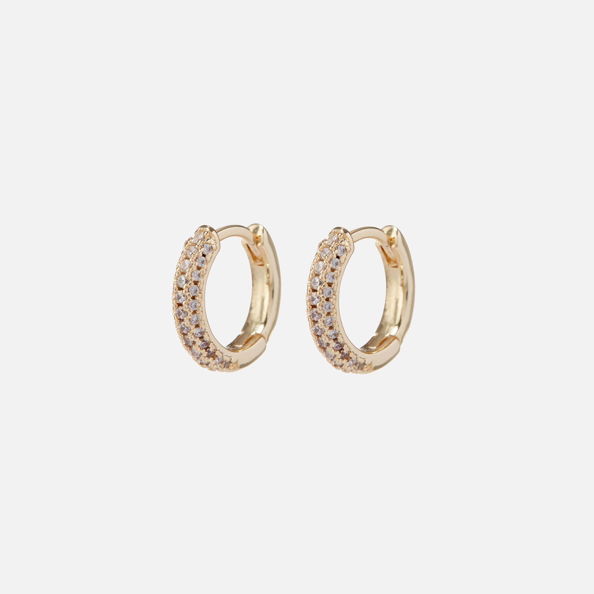 Luv AJ Pave Dome Huggies - Gold