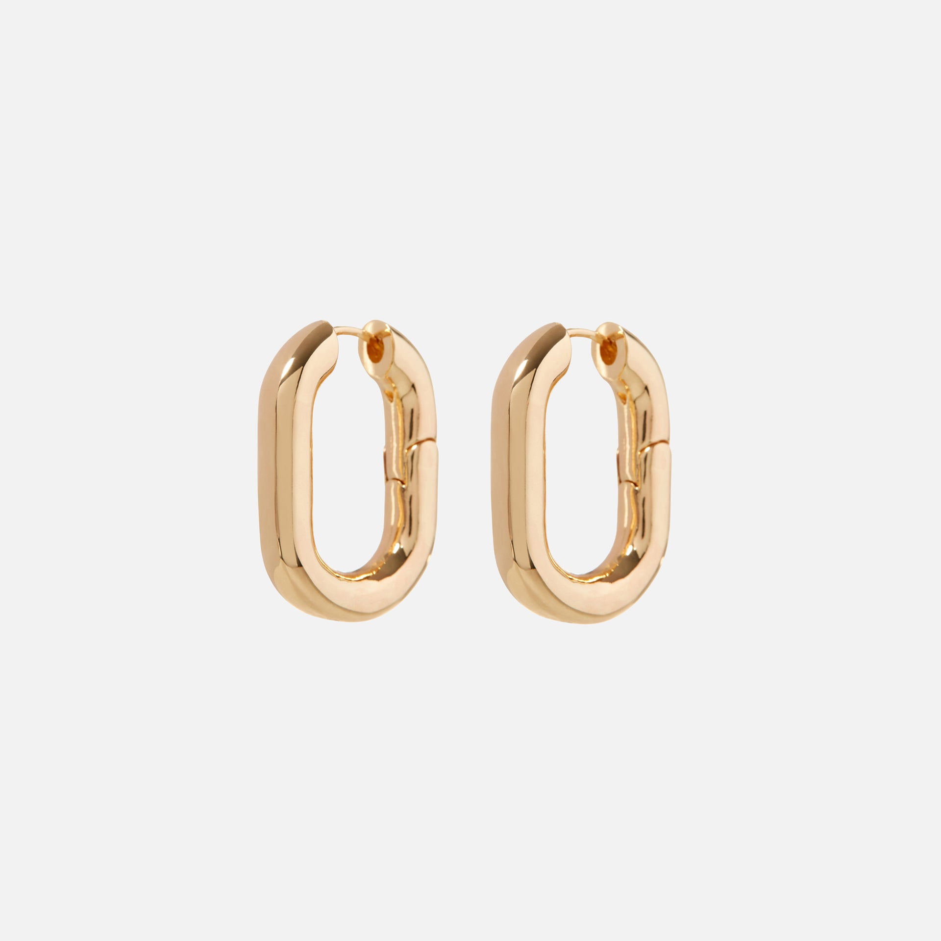 Luv AJ XL Chain Link Hoops - Gold