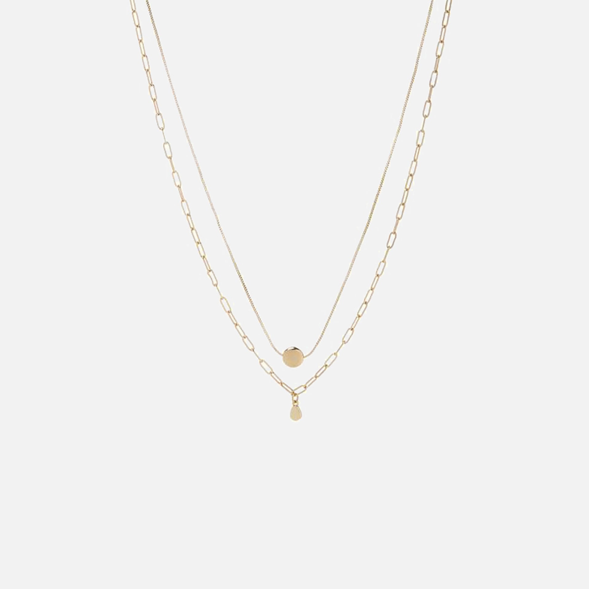 Luv AJ The Golden Nugget Double Charm Necklace - Gold