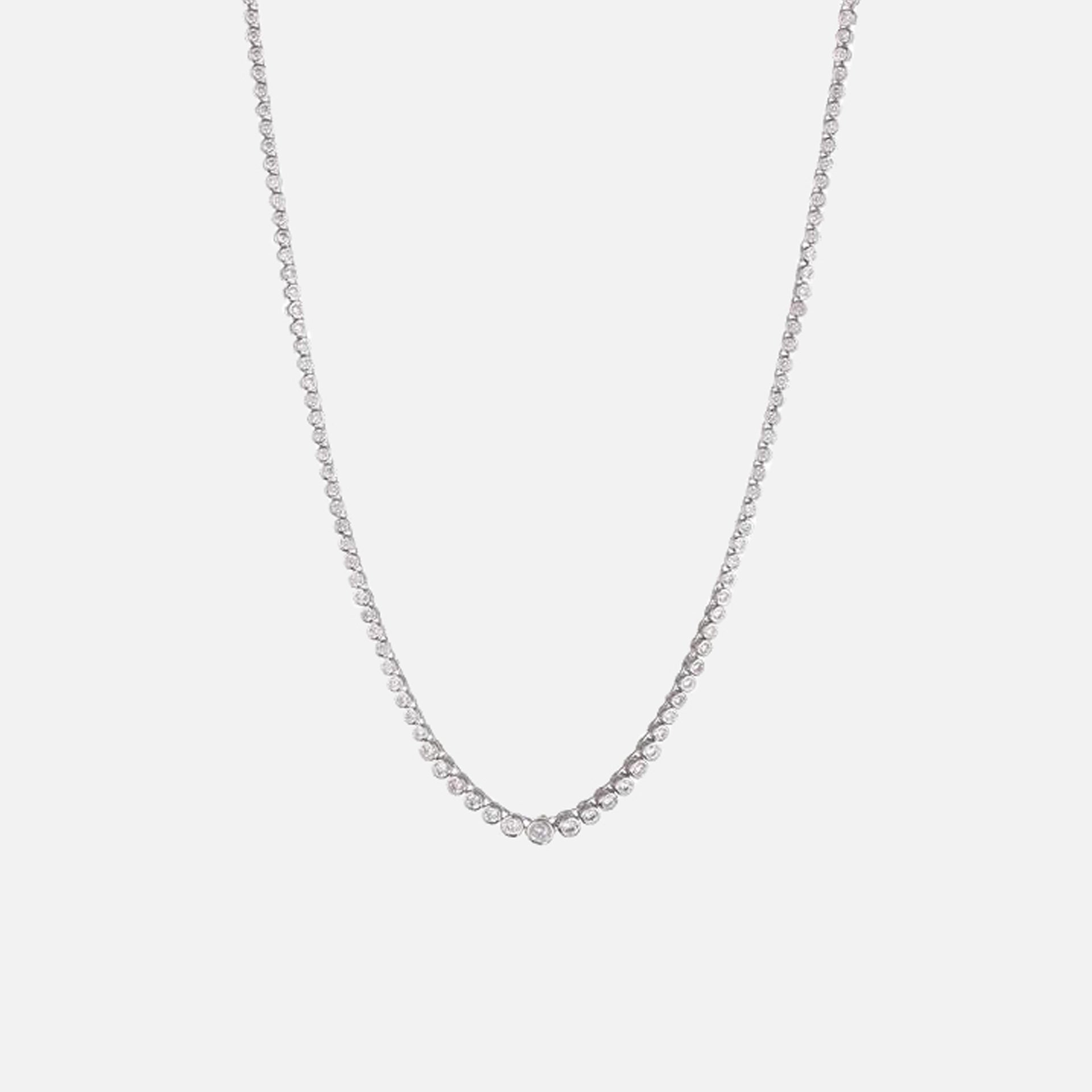 Luv AJ The Ballier Bezel Tennis Necklace - Silver