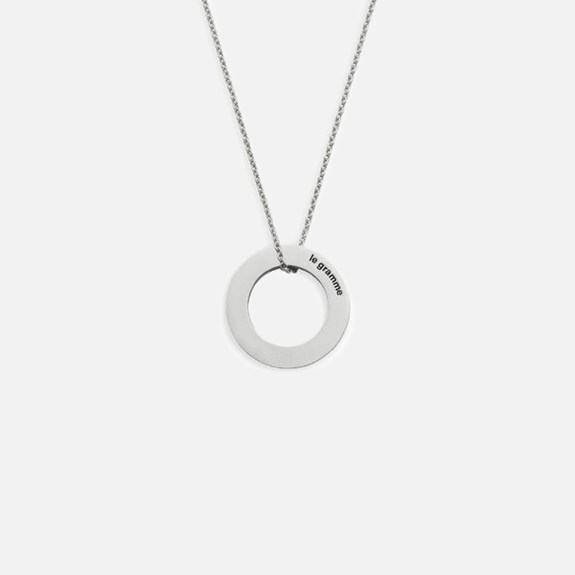 Le Gramme 2.5g Round Pendant with Chain - Silver