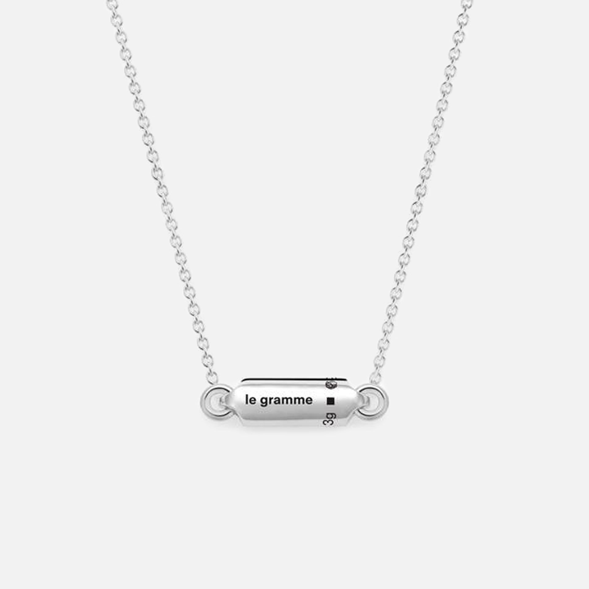 Le Gramme 3g Polished Sterling Silver Segment Pendant Necklace - Silver