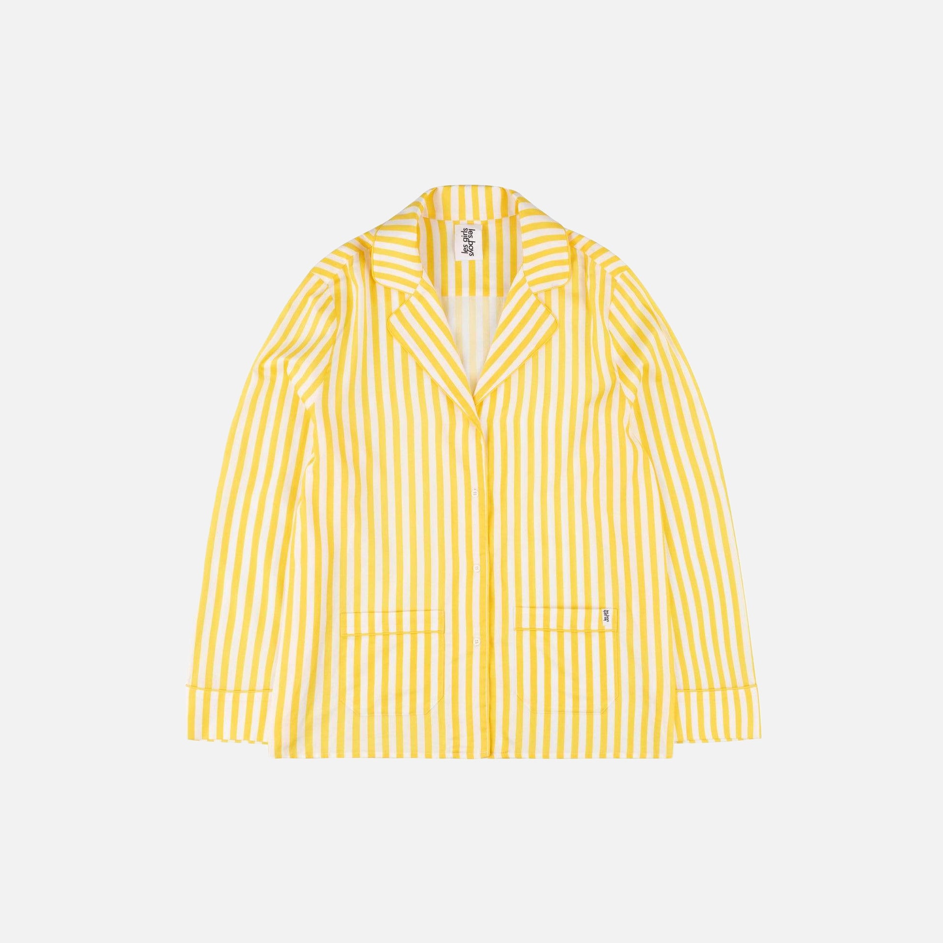 Les Girls Les Boys Boys PJ Top - Yellow Stripe