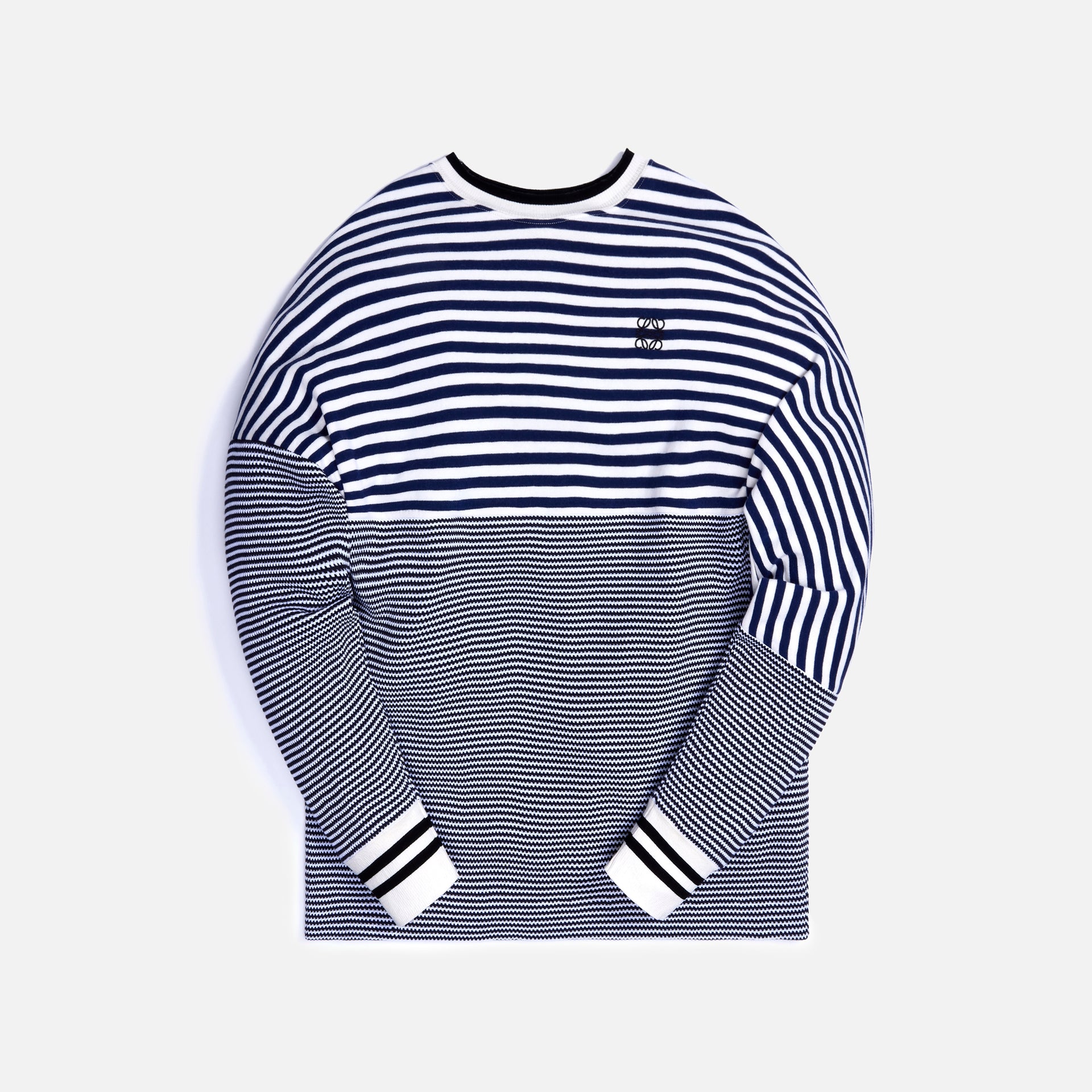 Loewe Anagram Striped Crewneck - Ecru / Navy