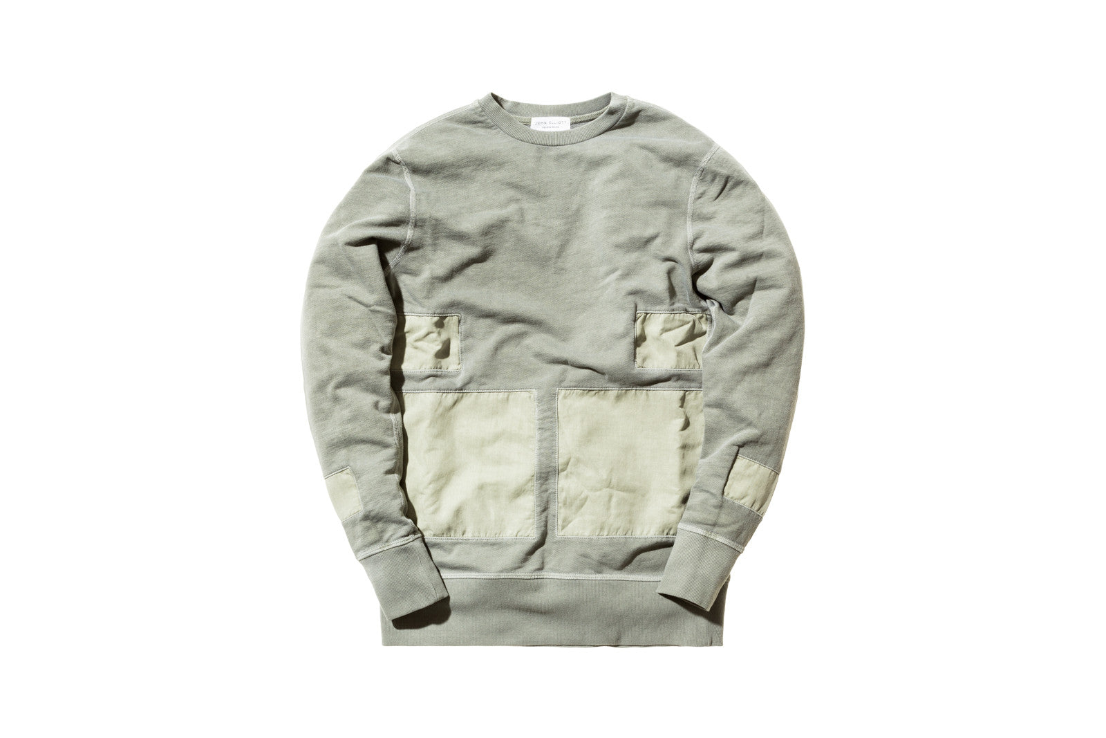 John Elliott Paneled Crewneck - Washed Olive