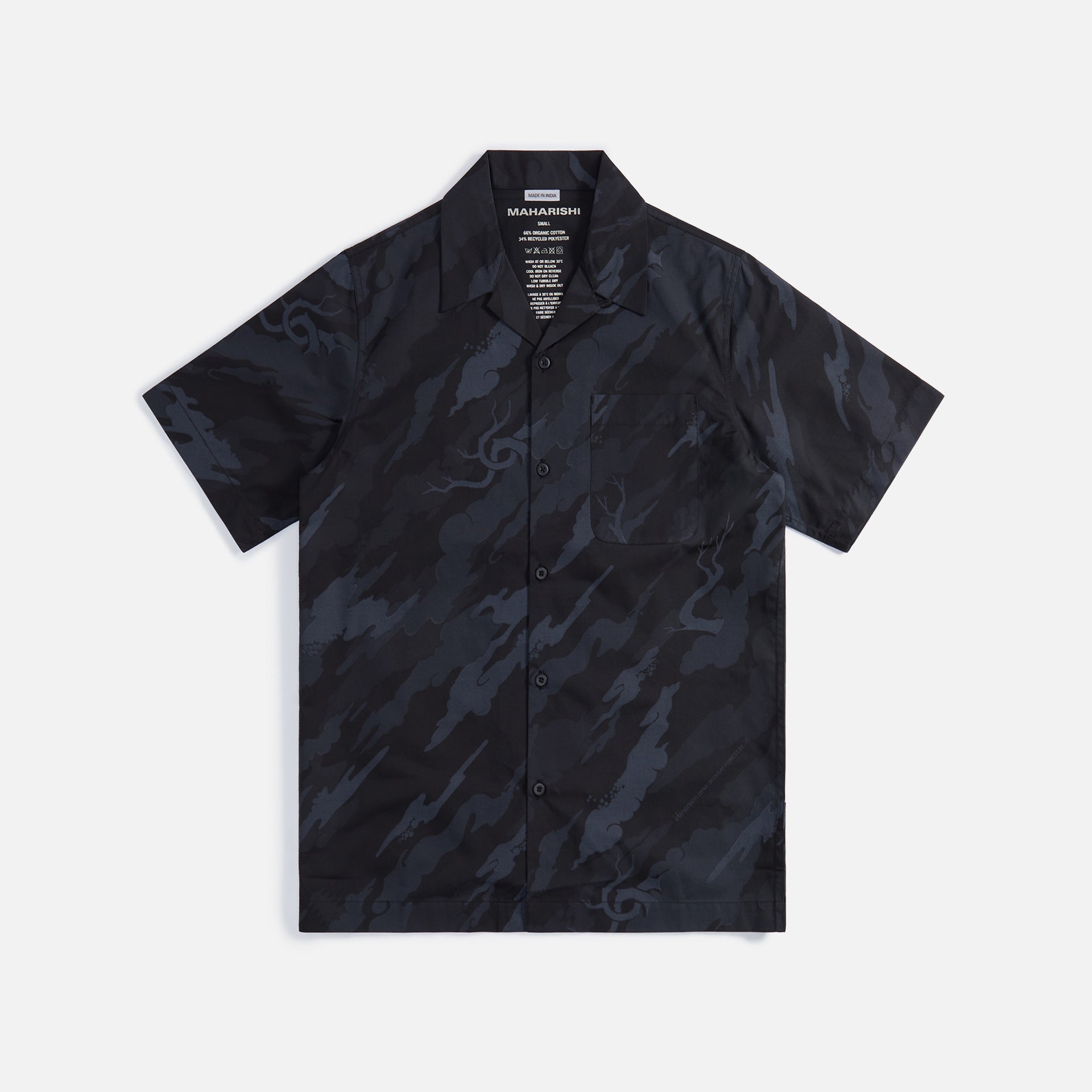 Maharishi Camo Camp Collar Shirt - Black