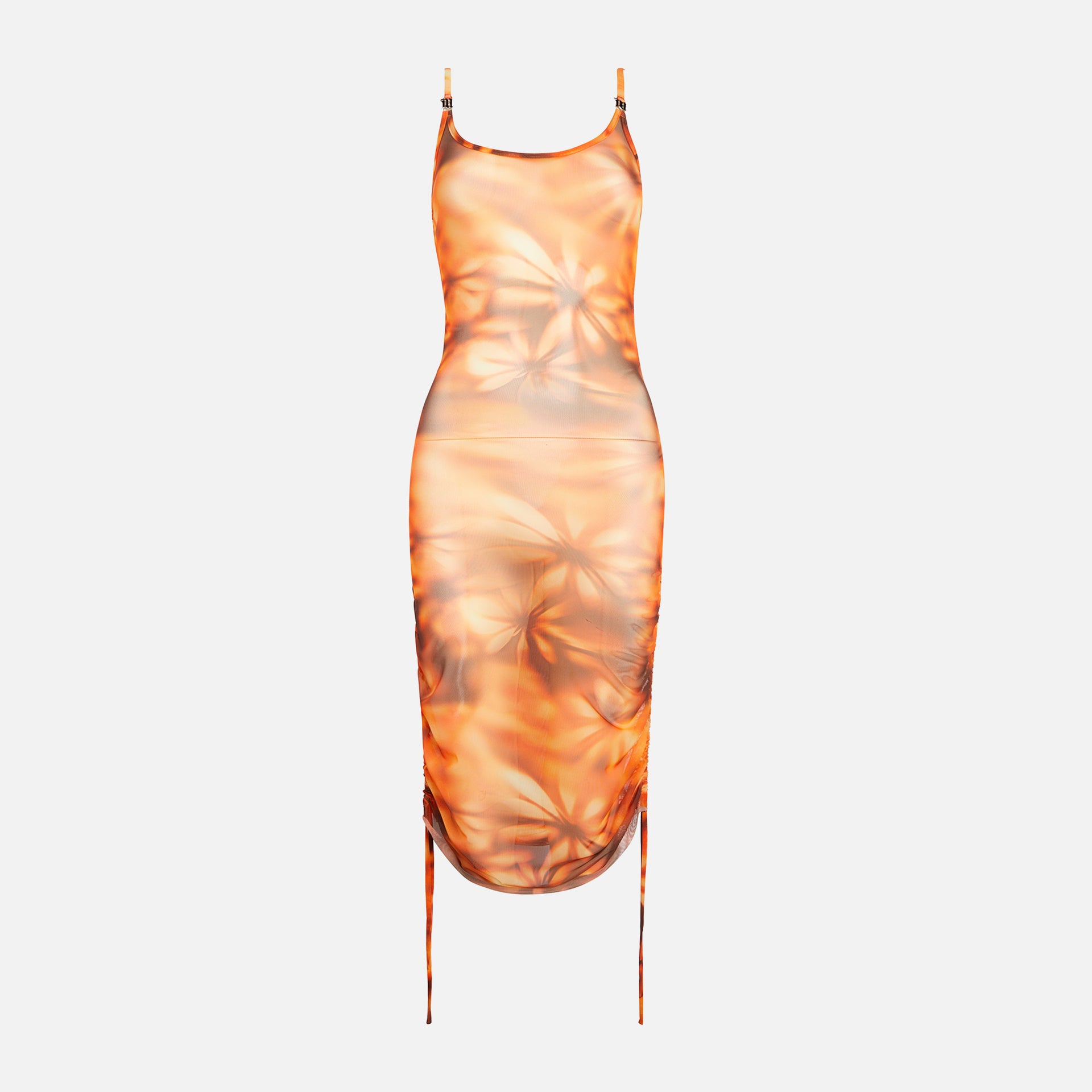 Misbhv Flower Spaghetti Mini Dress - Orange Multi