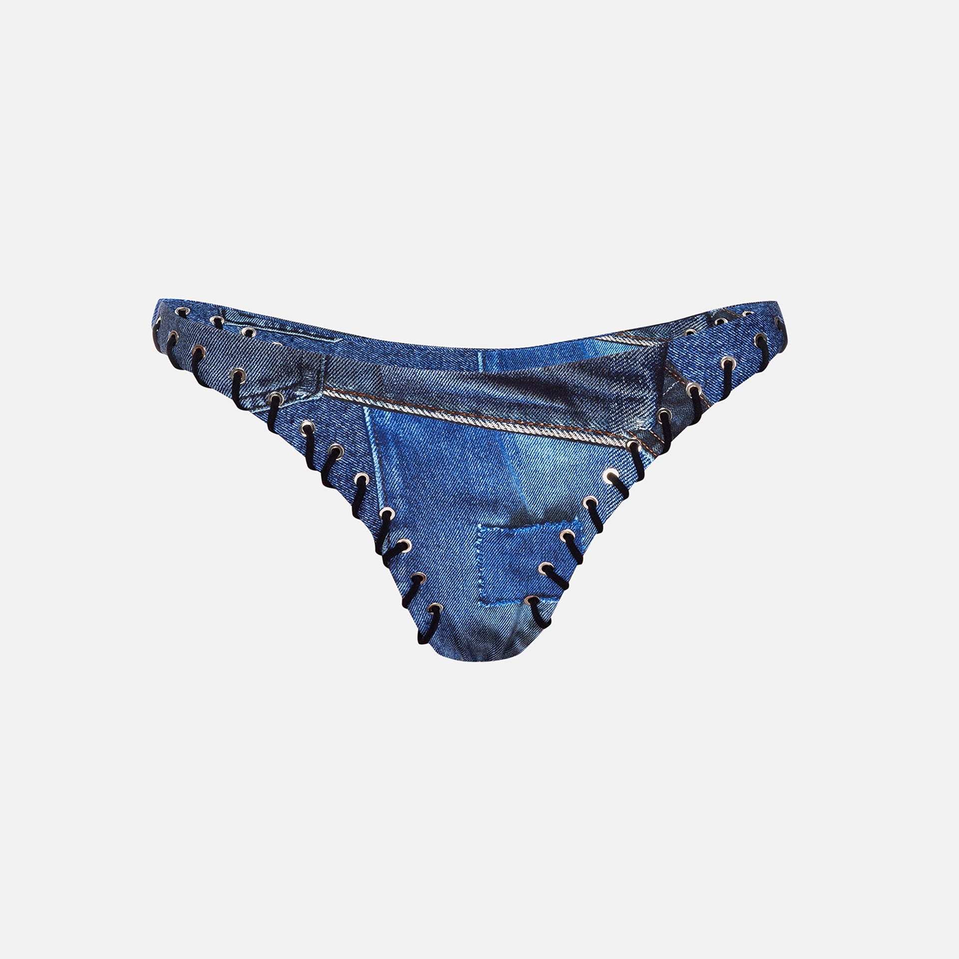 Miaou Rio Bikini Bottom - Denim Print