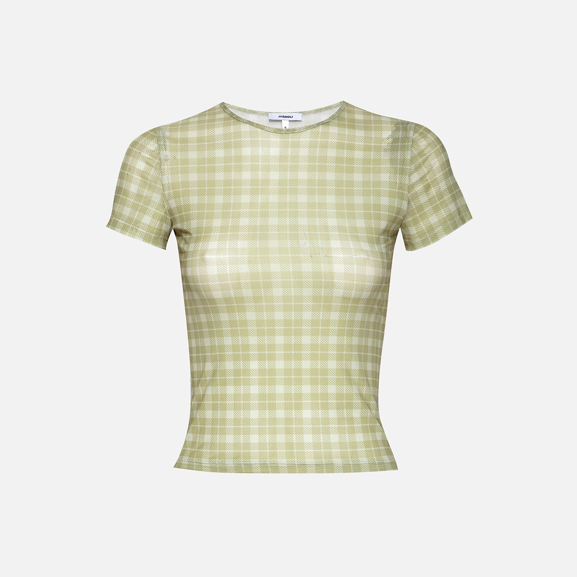 Miaou Mini Tee - Baby Plaid Limon