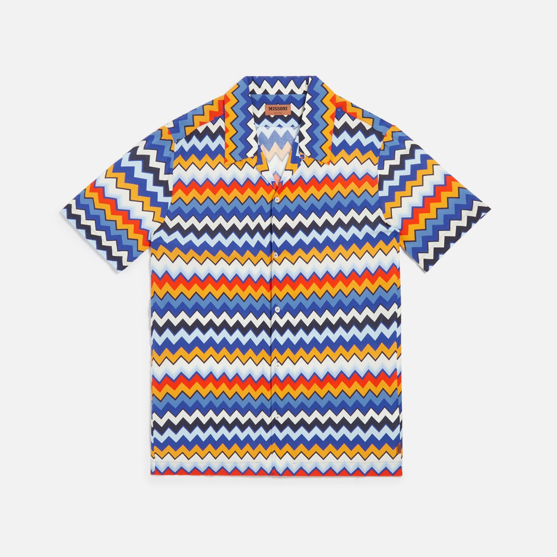 Missoni Short Sleeve Zig Zag Shirt - Multi Blue Orange