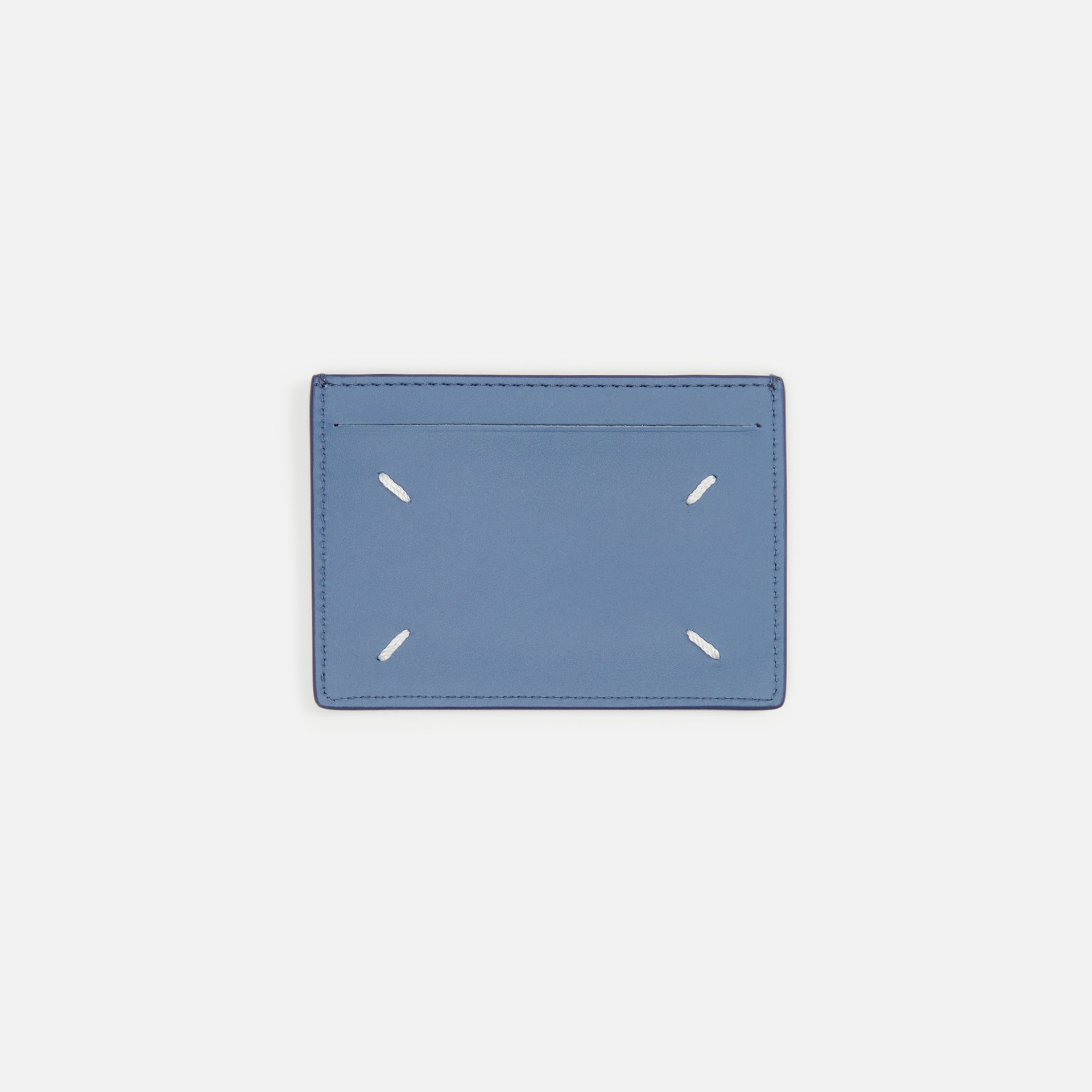 Margiela 3 Card Holder Grainy Leather - Denim Blue