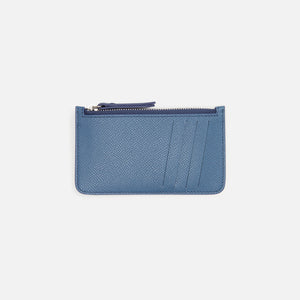Margiela Zip Card Holder Grainy Leather - Denim Blue