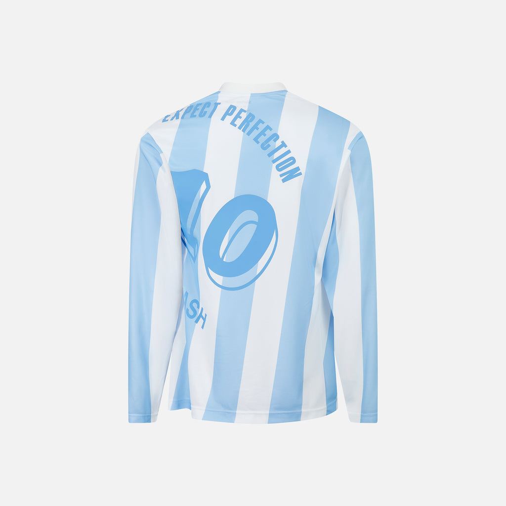 Martine Rose Twist Football Top - White / Light Blue Stripe – Kith