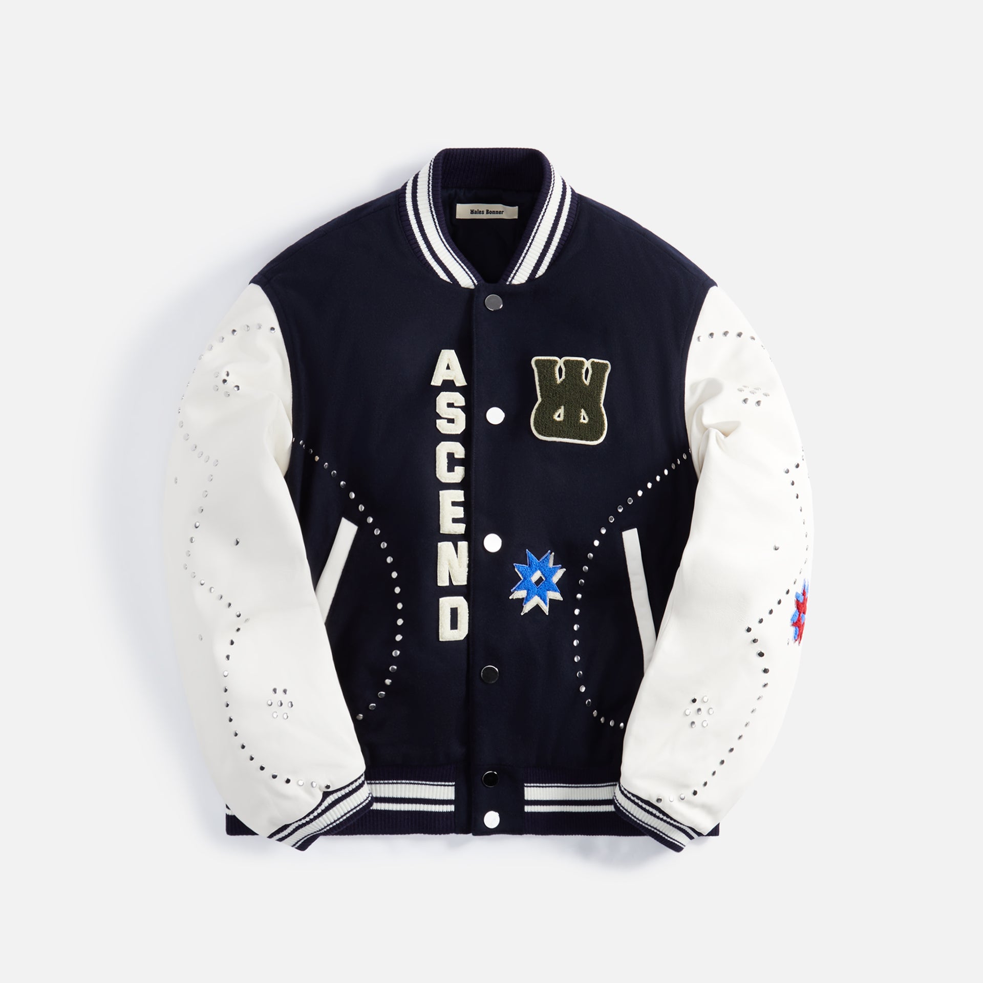 Wales Bonner Ascend Varsity Jacket - Navy / Ivory