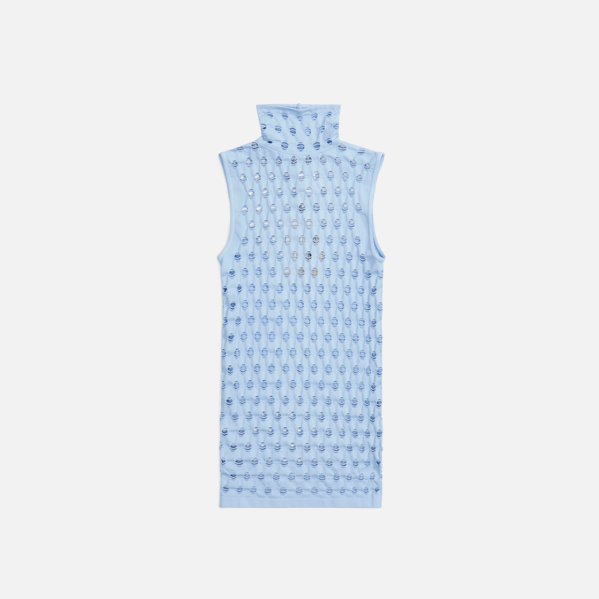 Maisie Wilen Perforated Sleeveless Turtleneck - Periwinkle