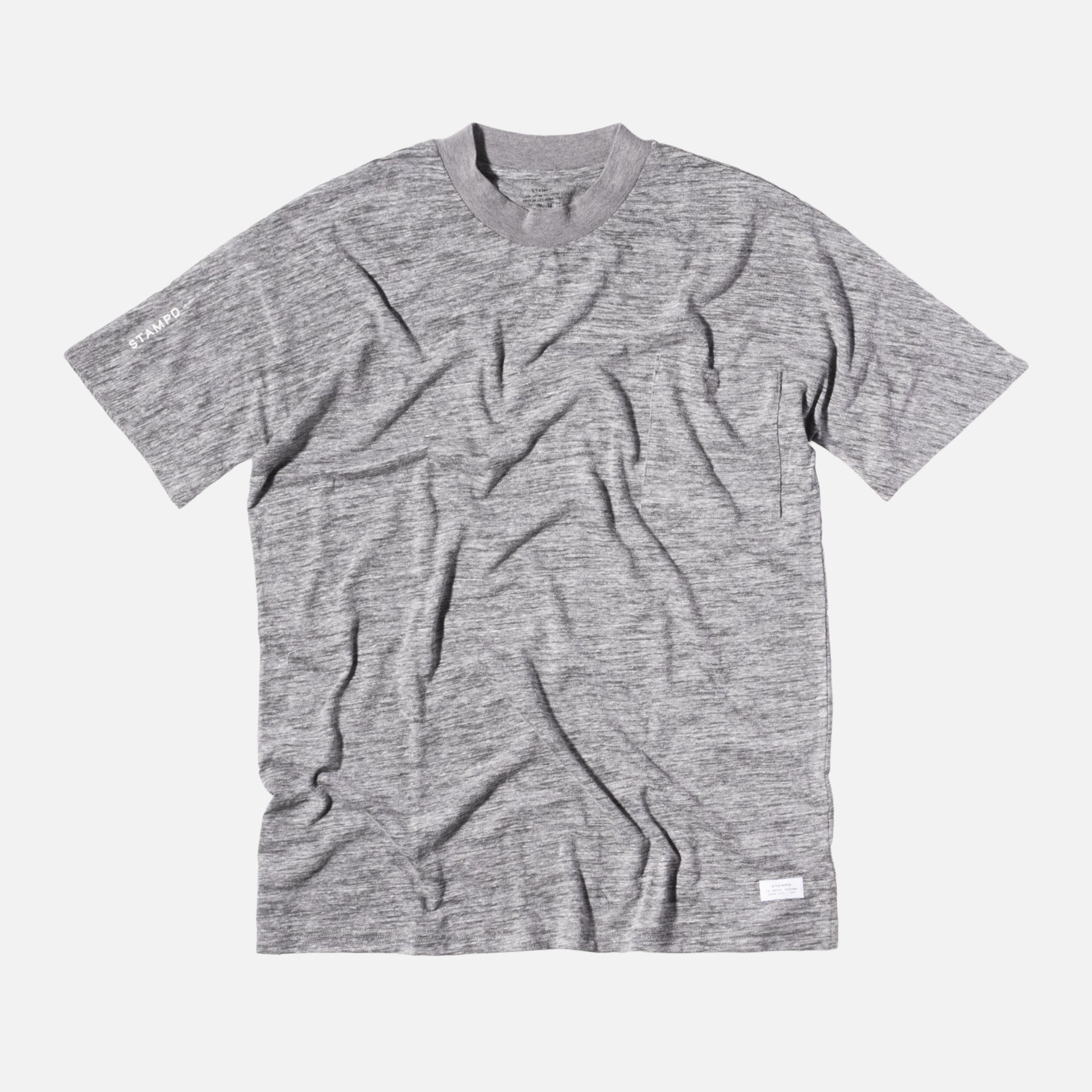 Stampd Mock Neck Pocket Tee - Grey