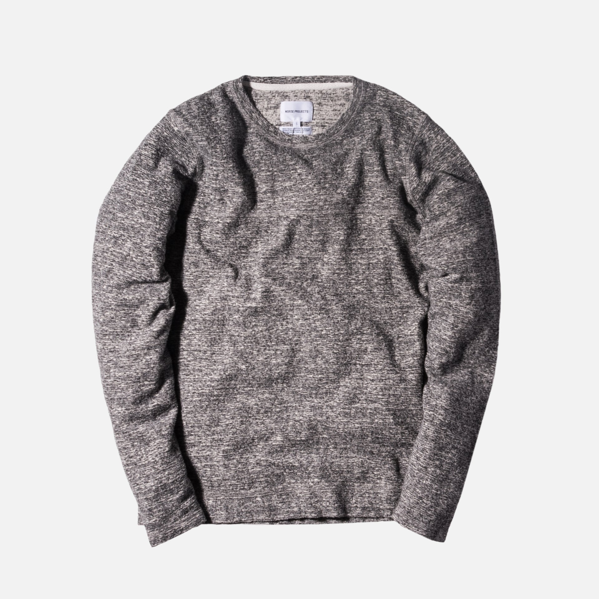 Norse Projects Halfdan Contrast Flame L/S Tee - Melange Grey