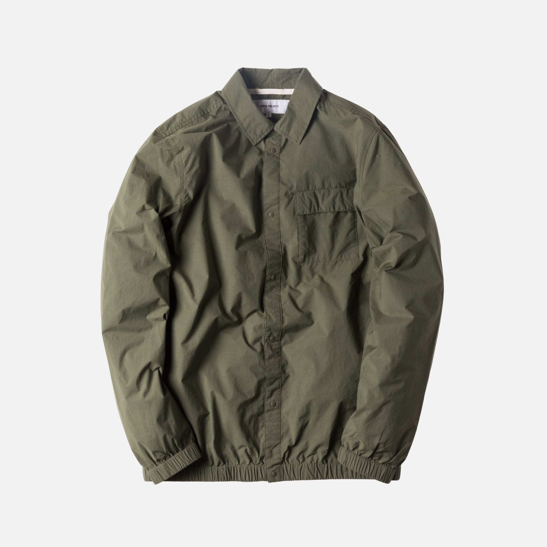 Norse Projects Jens Crisp Cotton Button-Up - Dried Olive