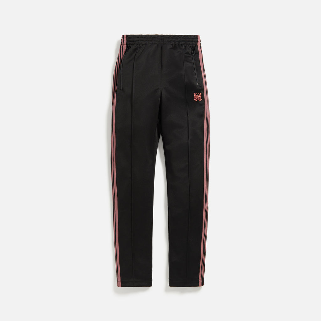 Burgundy Needles Poly Smooth Track Pants