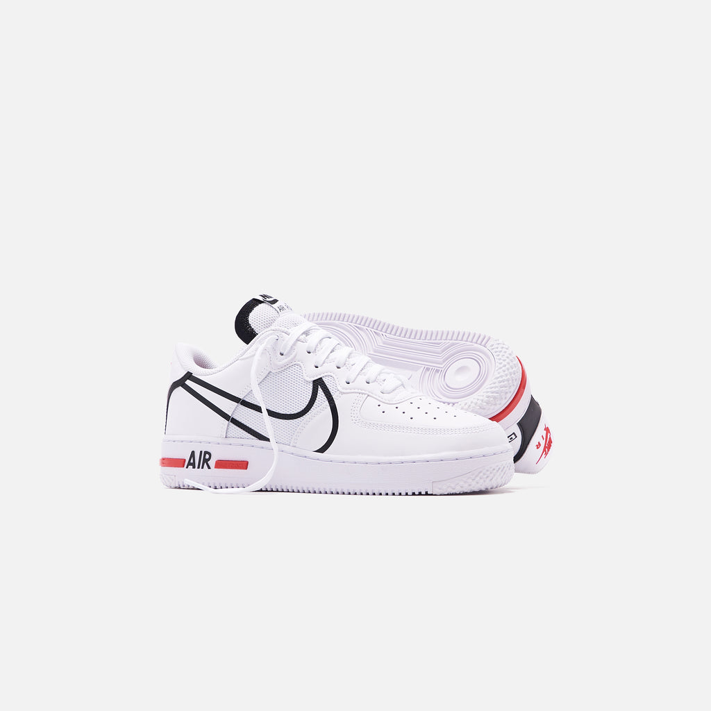 Air force 1 hot sale react white/black/university red