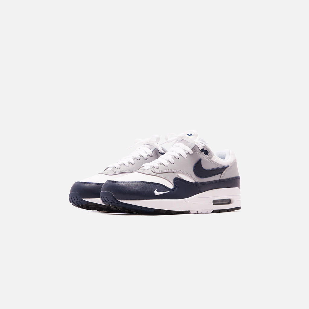 Nike White and Grey Air Max 1 LV8 Sneakers