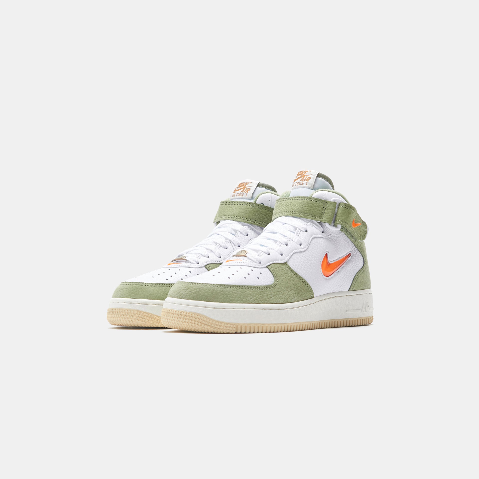 Nike Air Force 1 Mid '07 QS - White / Total Orange / Oil Green
