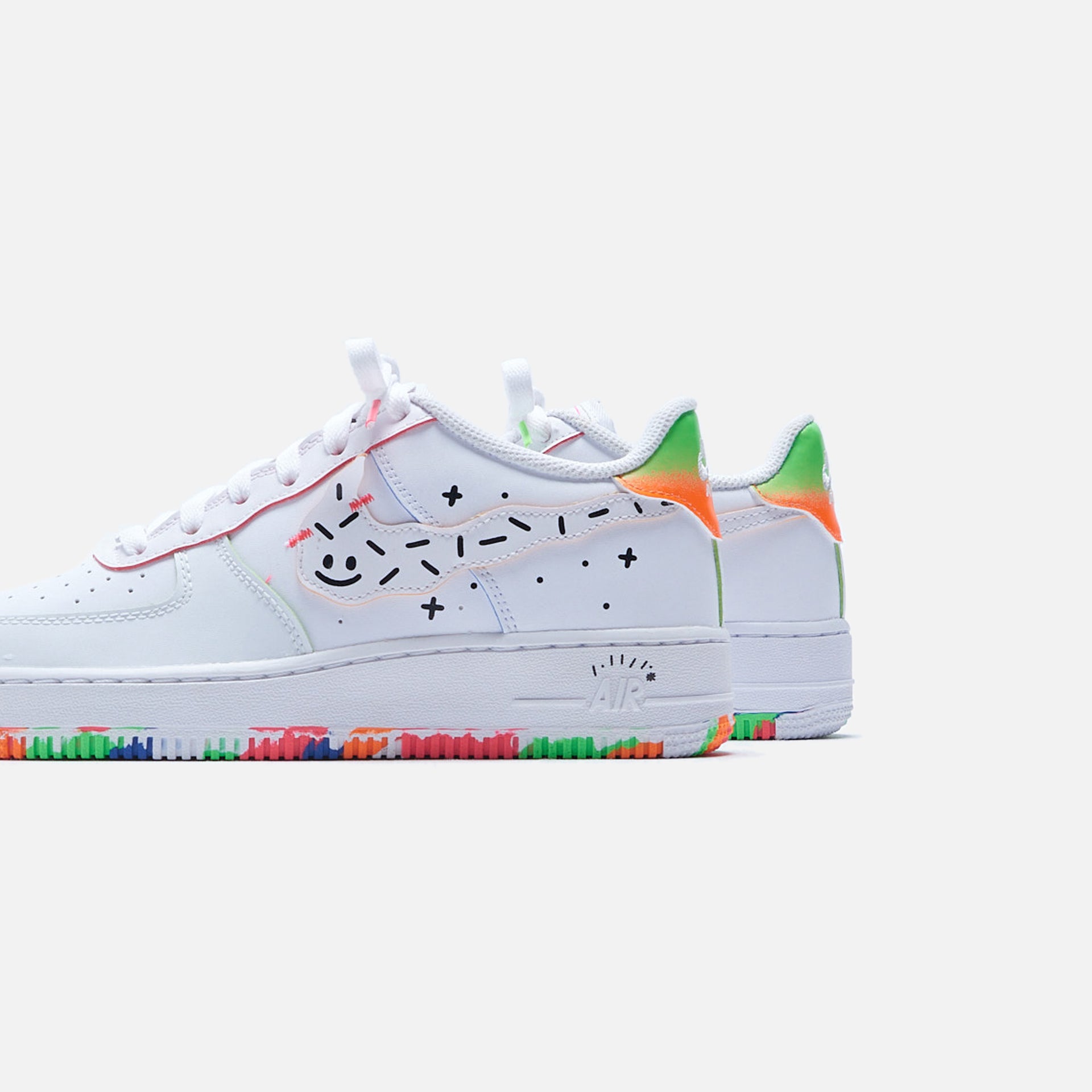 Nike Air Force 1 LV 8 - White / Orange / Green