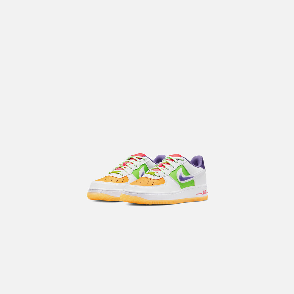 Nike Air Force 1 LV8 White/Space Purple/Sundial Toddler Boys' Shoes, Size: 5