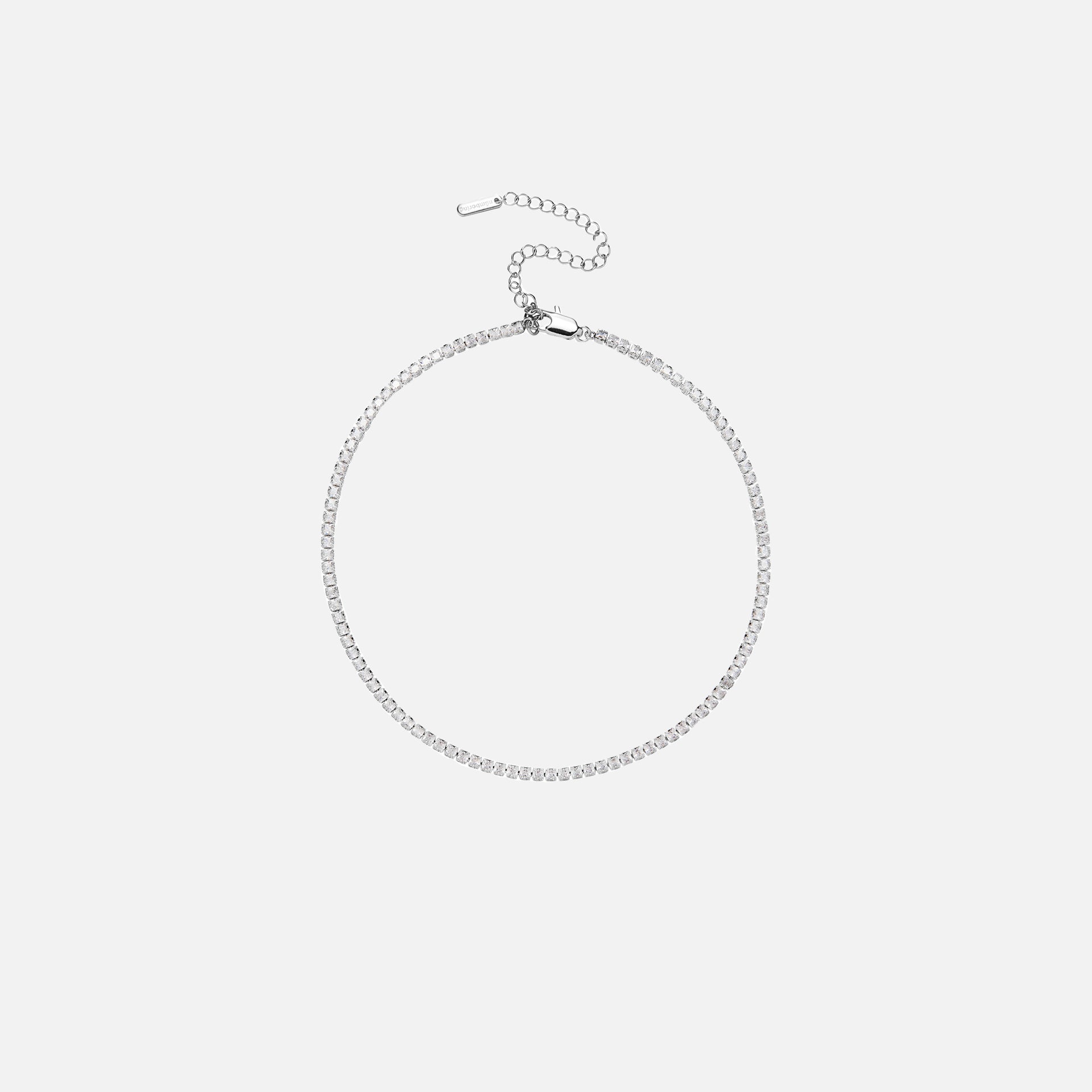 Numbering Crystal Choker Platinum Plated Brass