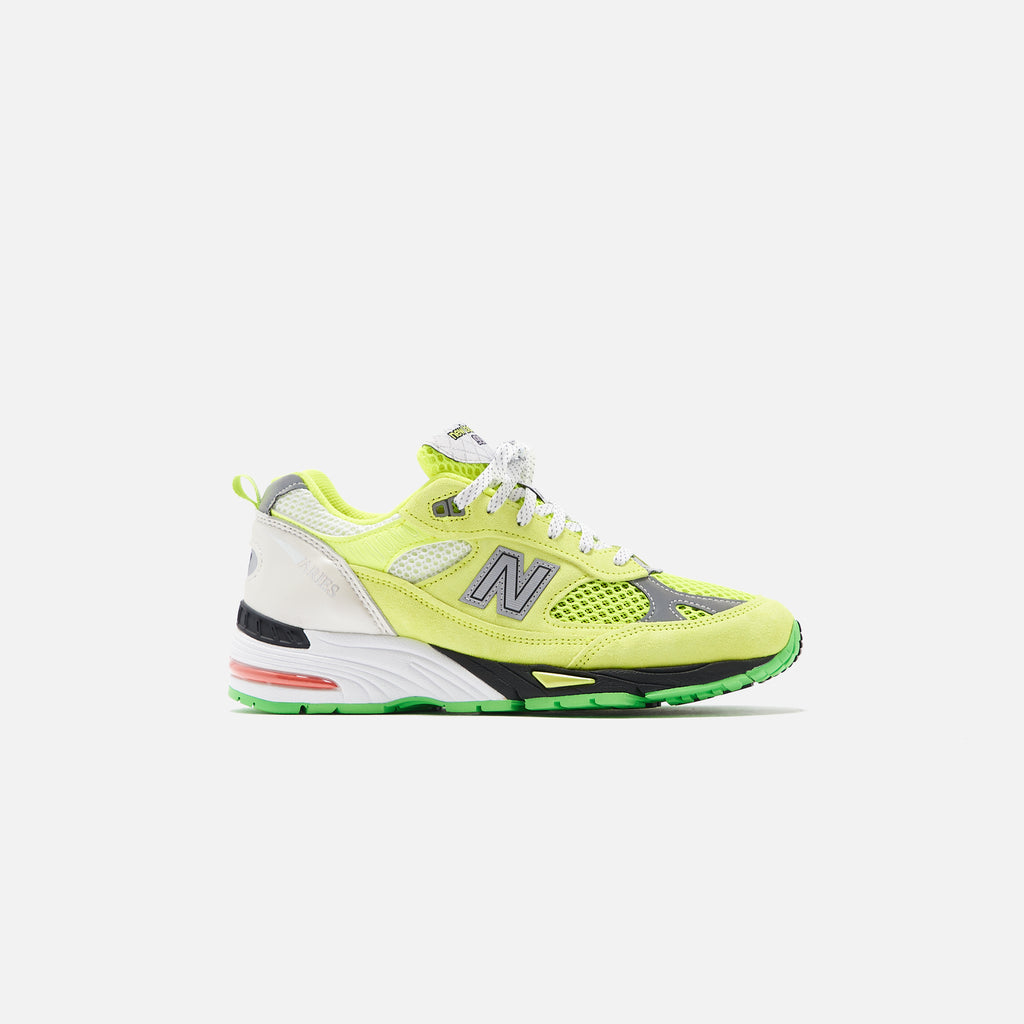 New Balance x Aries Arise WMNS Made in UK 991 - Neon Yellow / Silver / White