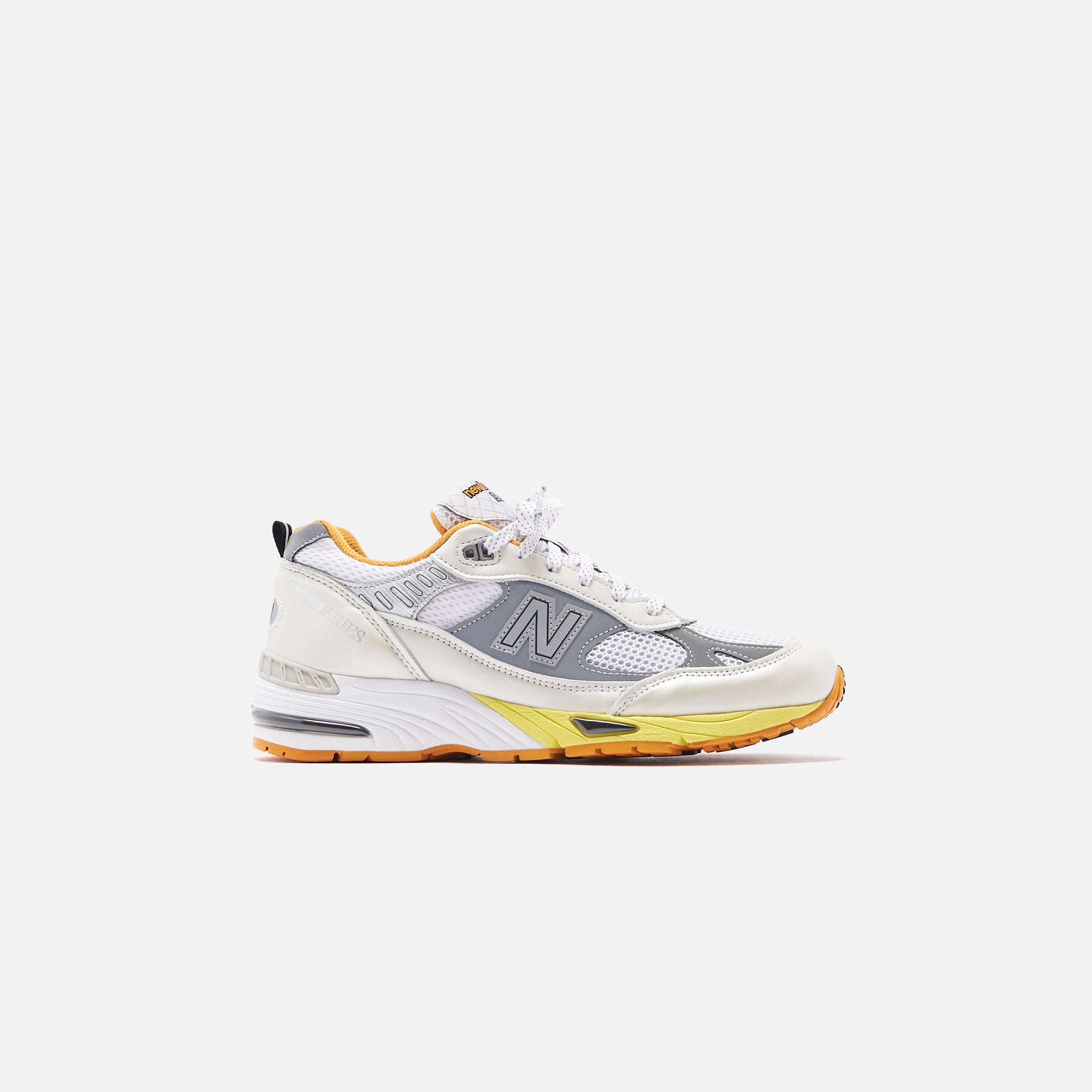 New Balance x Aries Arise WMNS Made in UK 991 - Silver / White / Orange