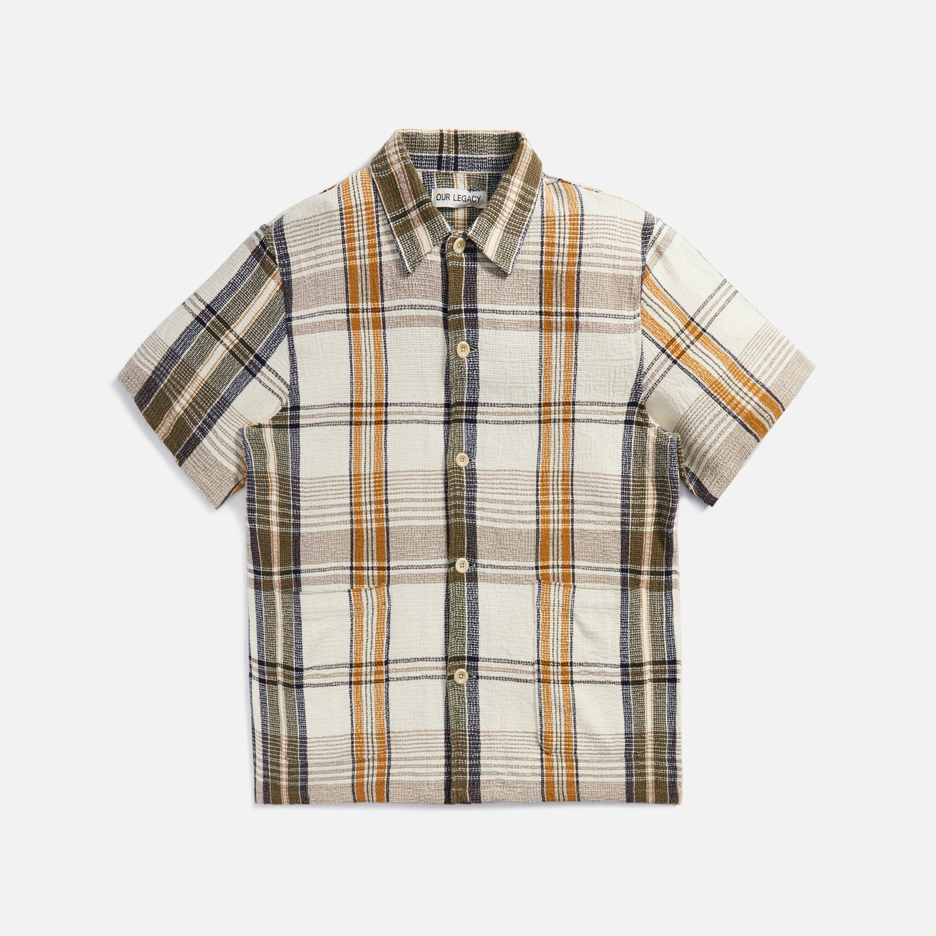 Our Legacy Elder Shirt Summer Plaid - Ecru / Green