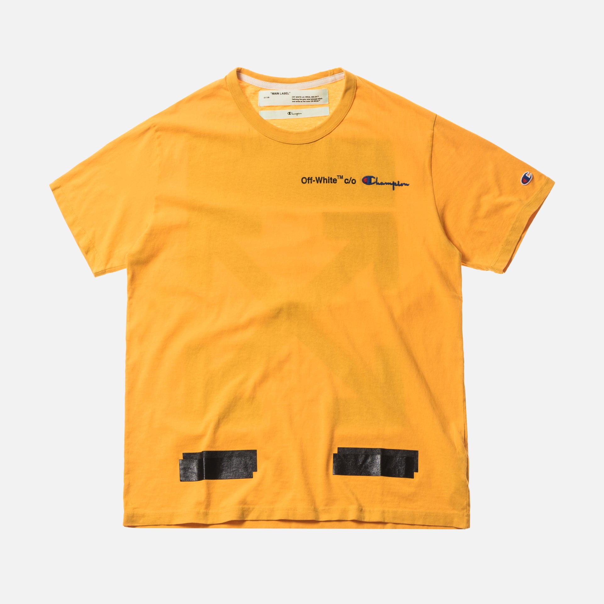 Off-White x Champion Tee - Yellow / Black
