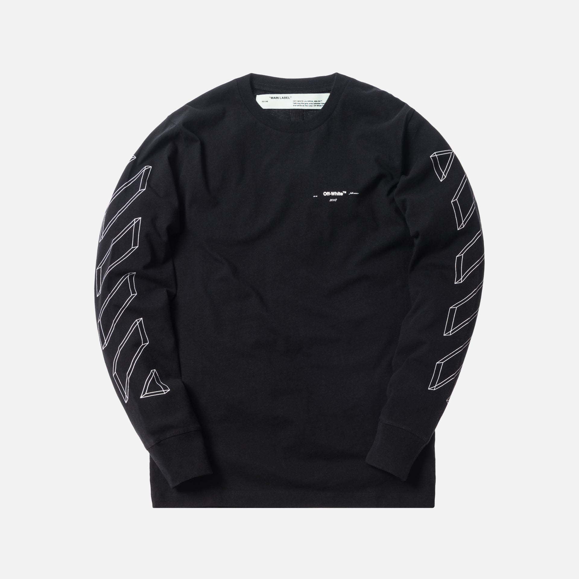 Off-White Diag 3-D Line L/S Tee - Black / White