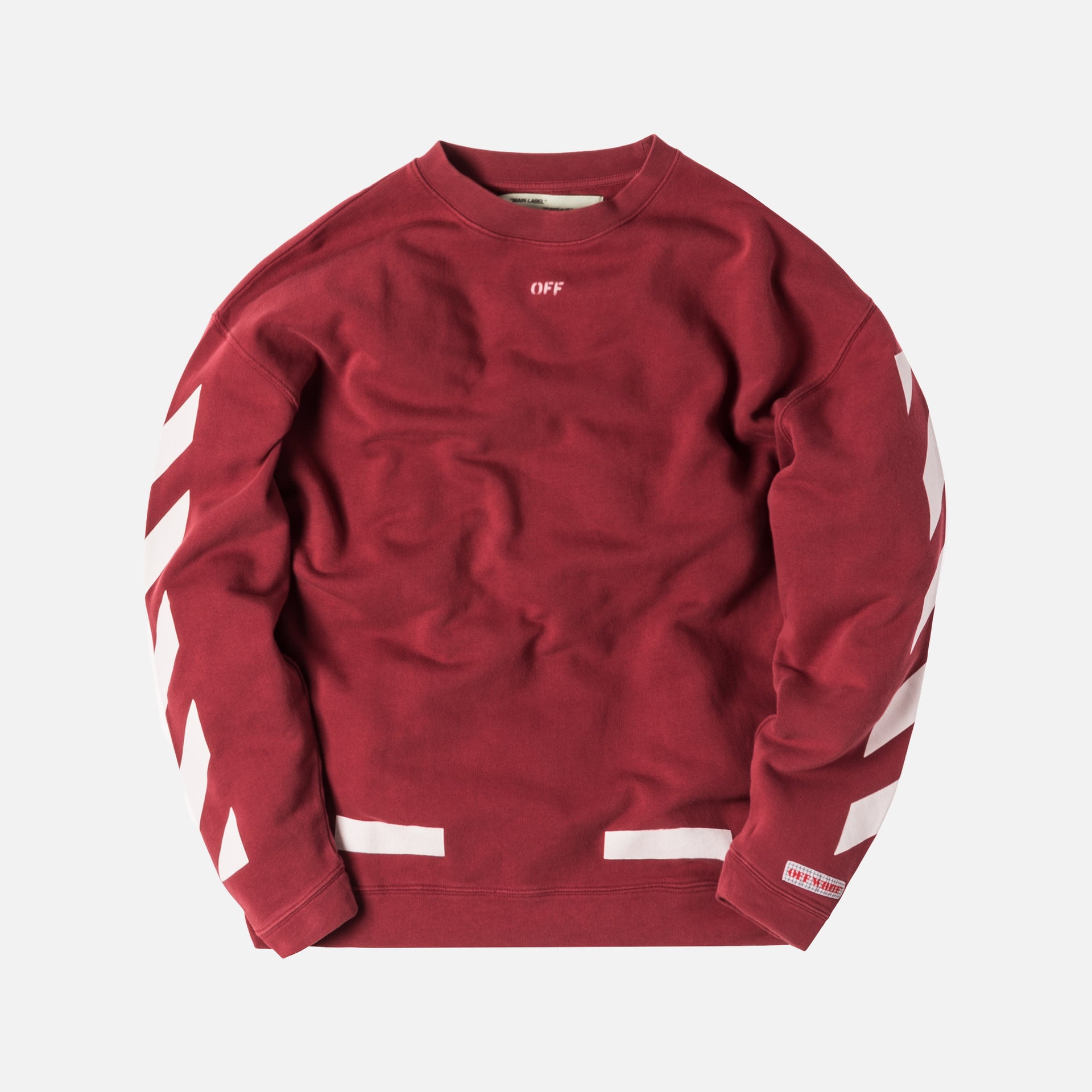 Off-White Diagonal Arrows Over Crewneck - Bordeaux / White