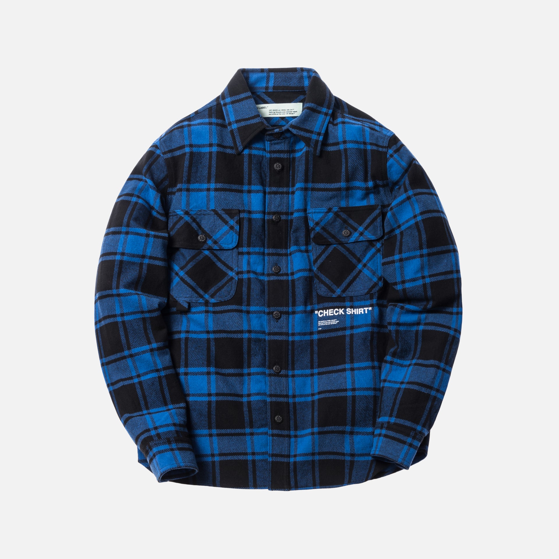 Off-White Quote Flannel Shirt - Blue / White