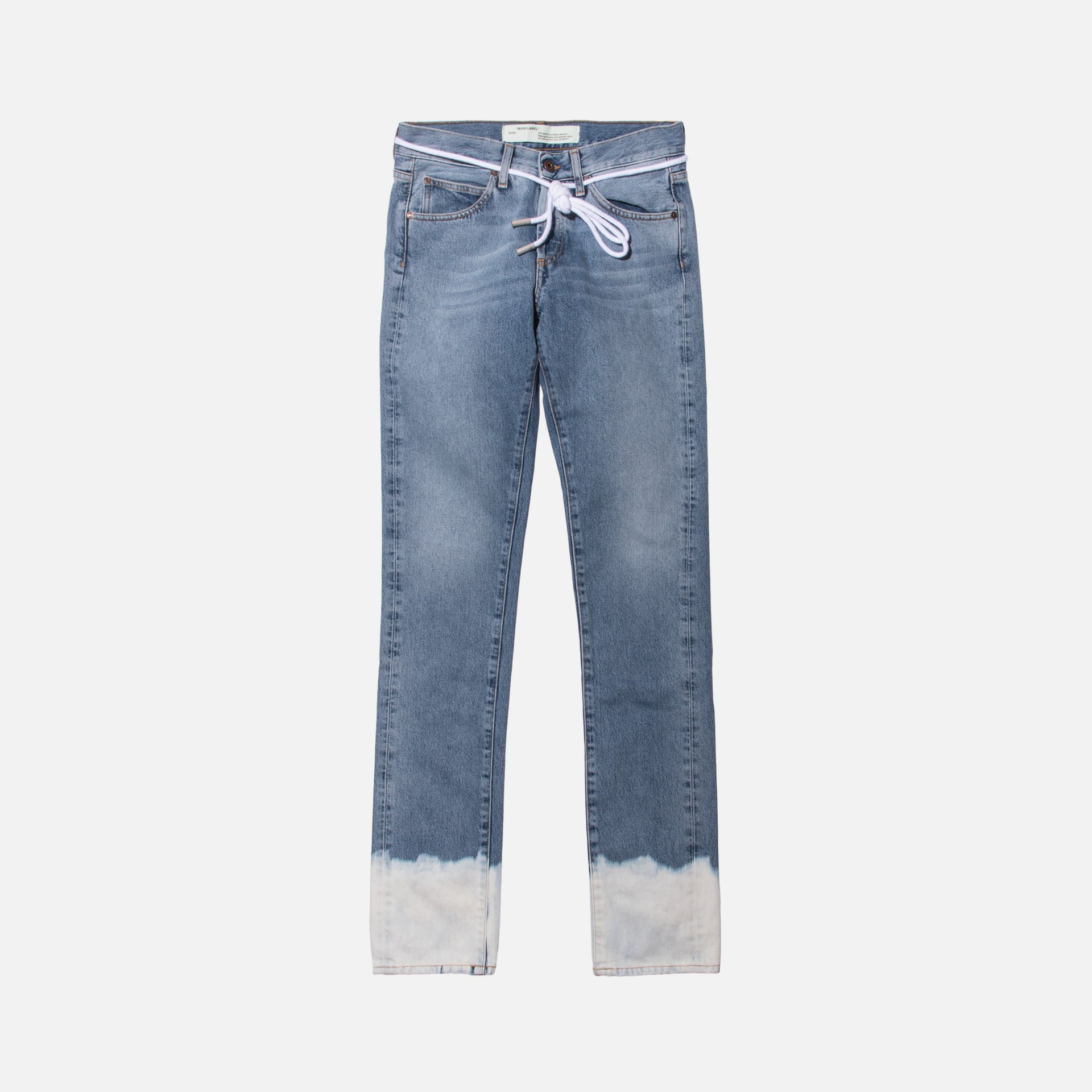 Off-White Diagonal Slim Denim - Bleach Vintage / Light Blue