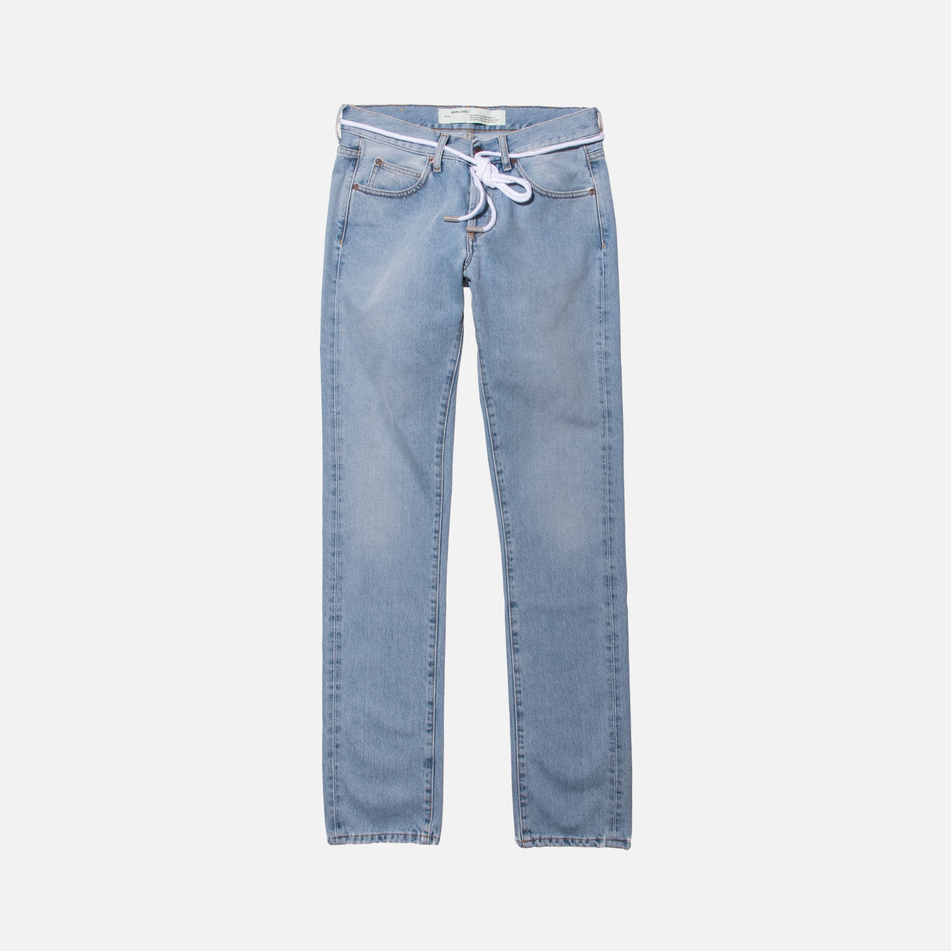 Off-White Diagonal Spray Slim Denim - Light Blue