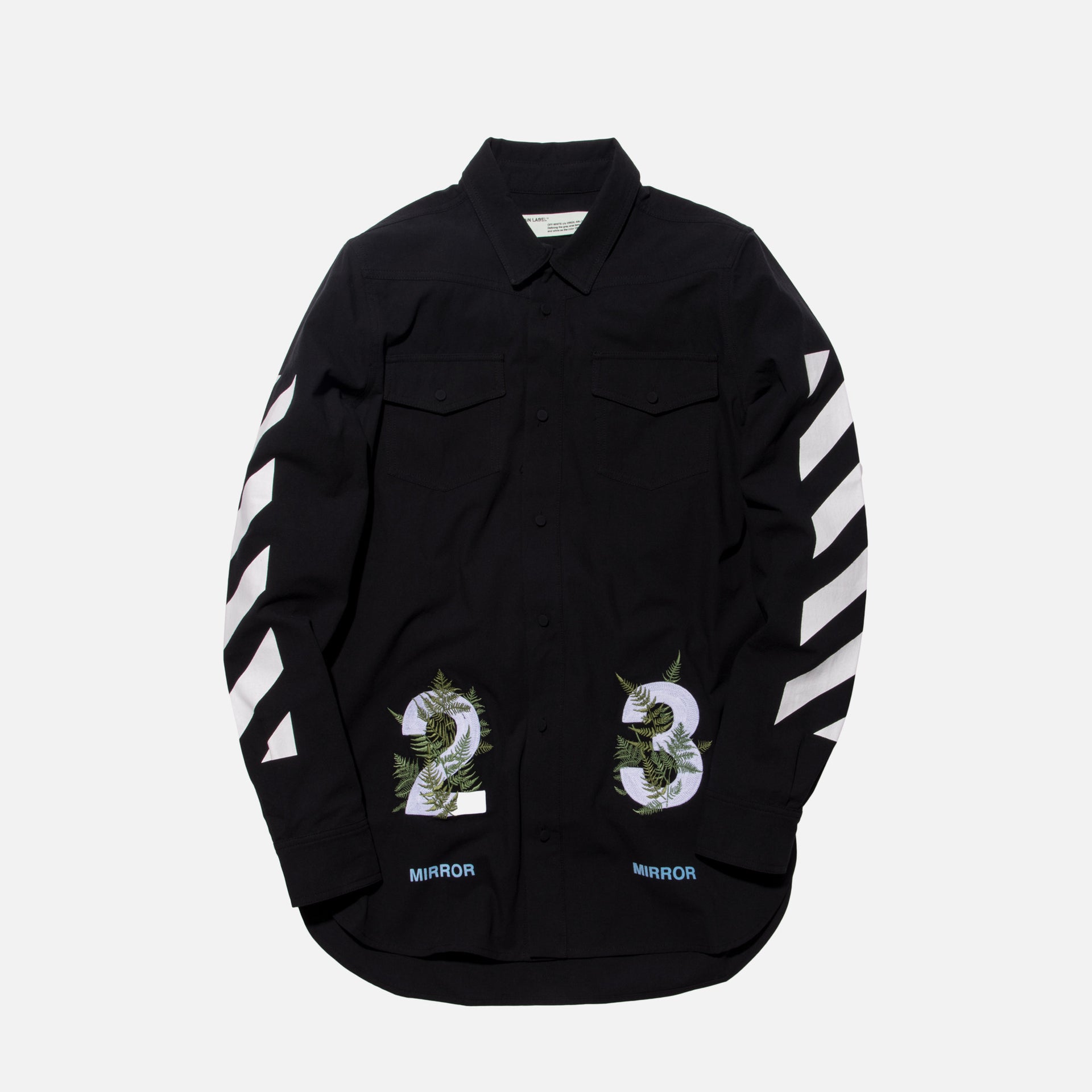 Off-White Diagonal Fern Button-Up - Black