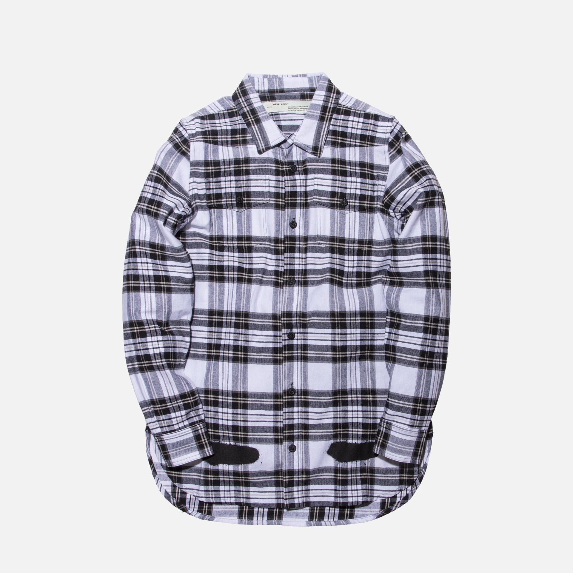 Off-White Diagonal Spray Button-Up - White
