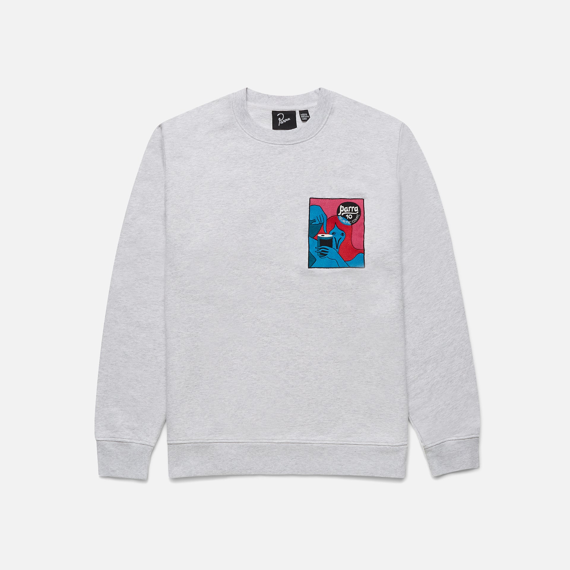 by Parra Neurotic Comic Crewneck - Ash Grey