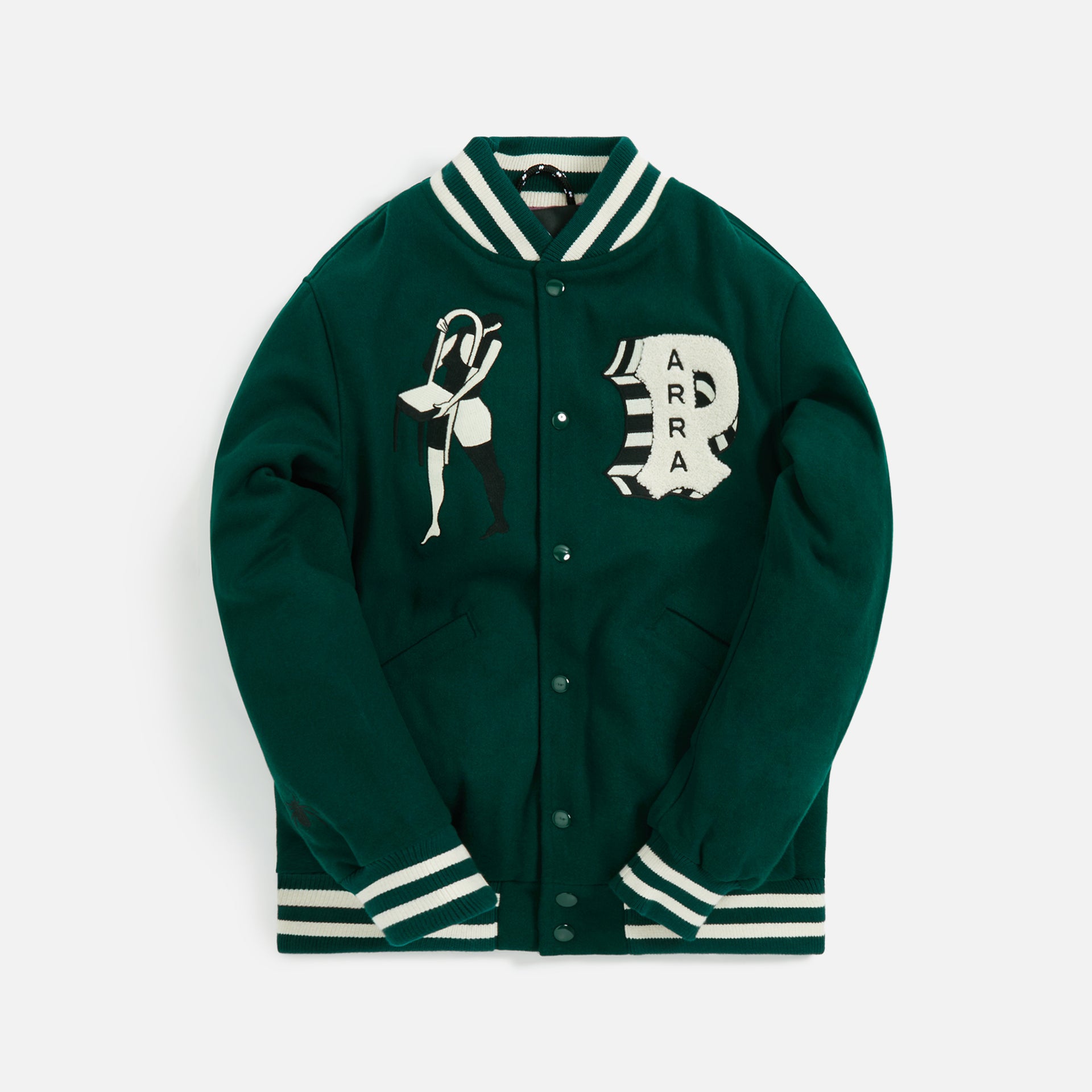 by Parra Cloudy Star Varsity Jacket - Pine Green