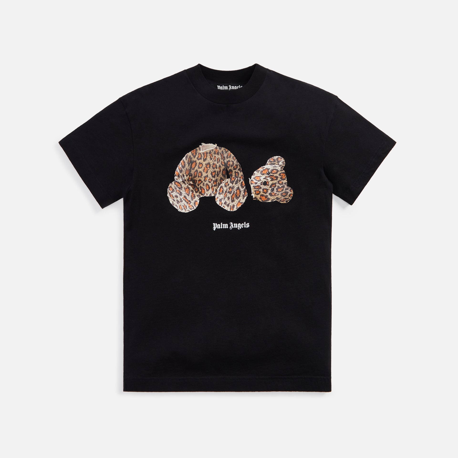 Palm Angels Leopard Bear Classic Tee - Black / Brown