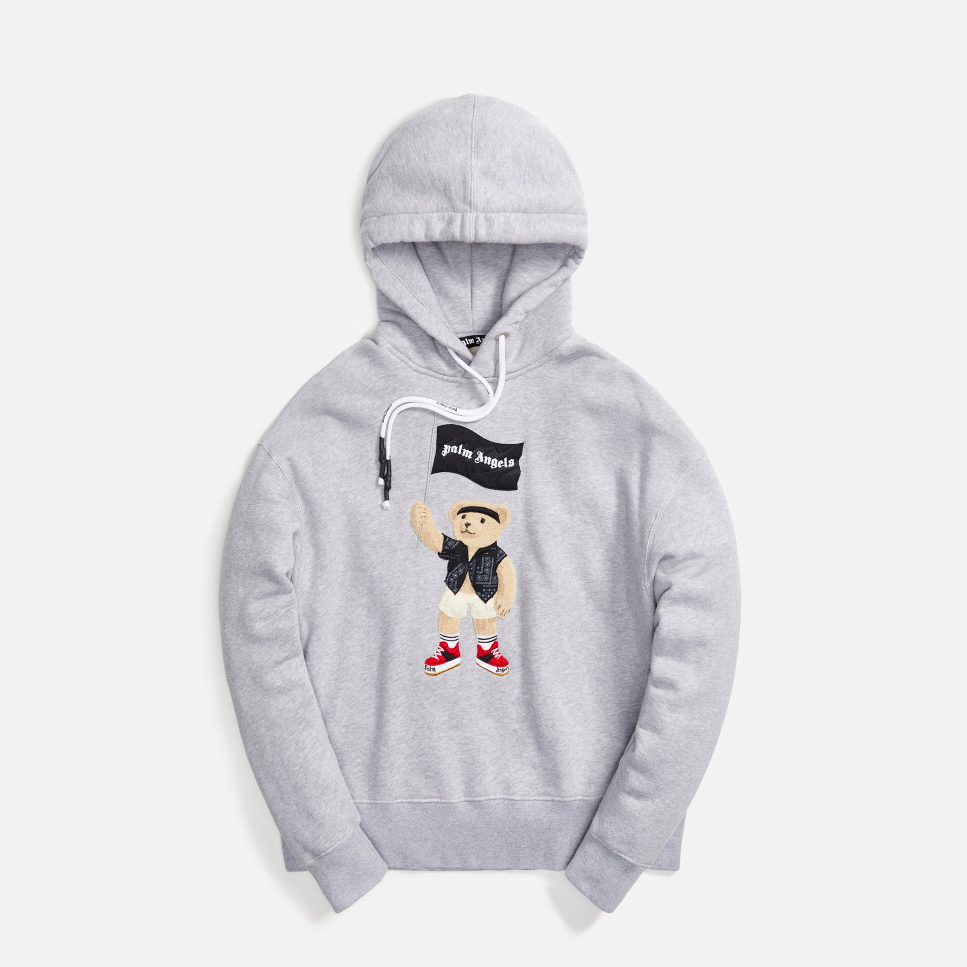 Palm Angels Pirate Bear Hoodie - Melange Grey White