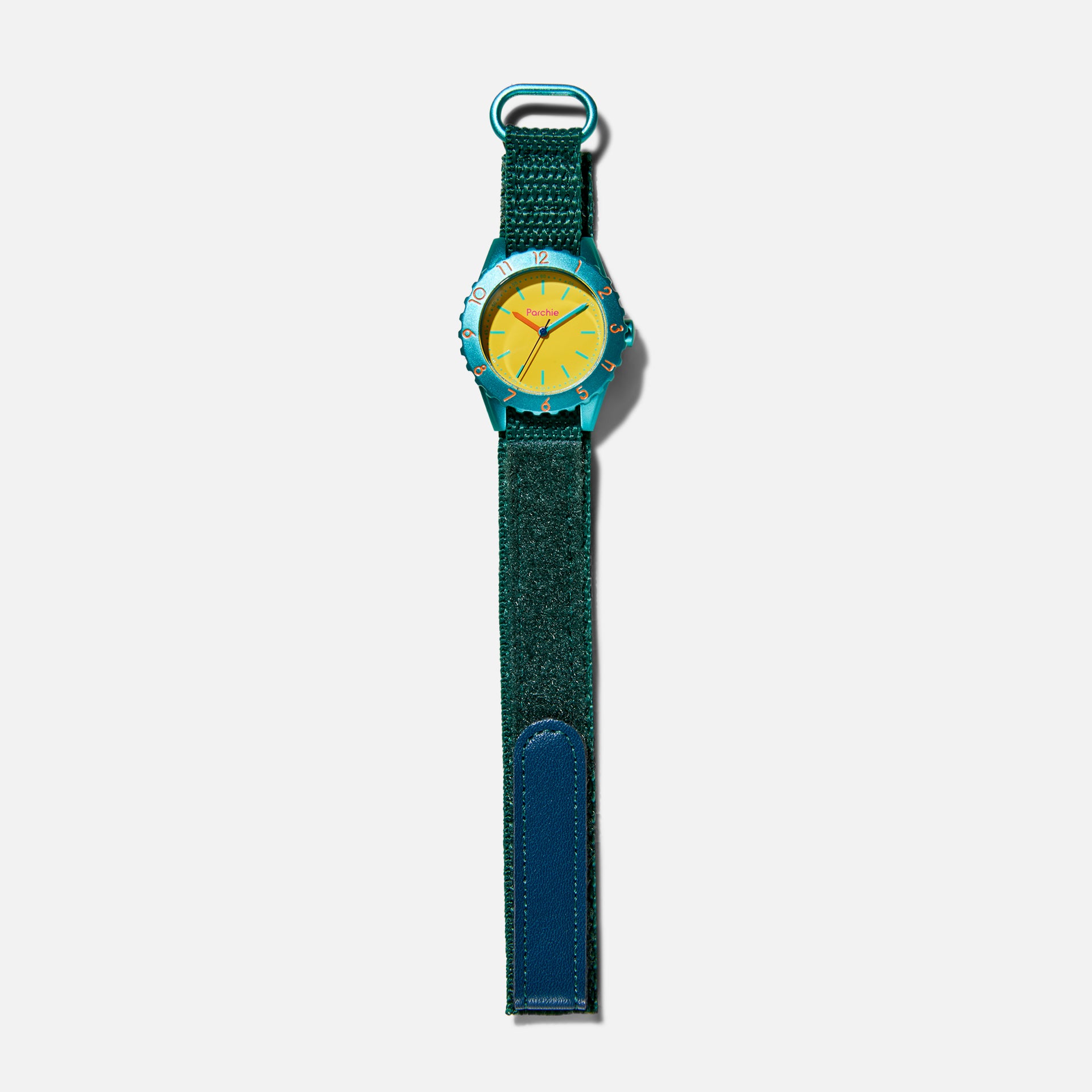 Parchie School-Time Watch - Teal / Yellow / Dark Green