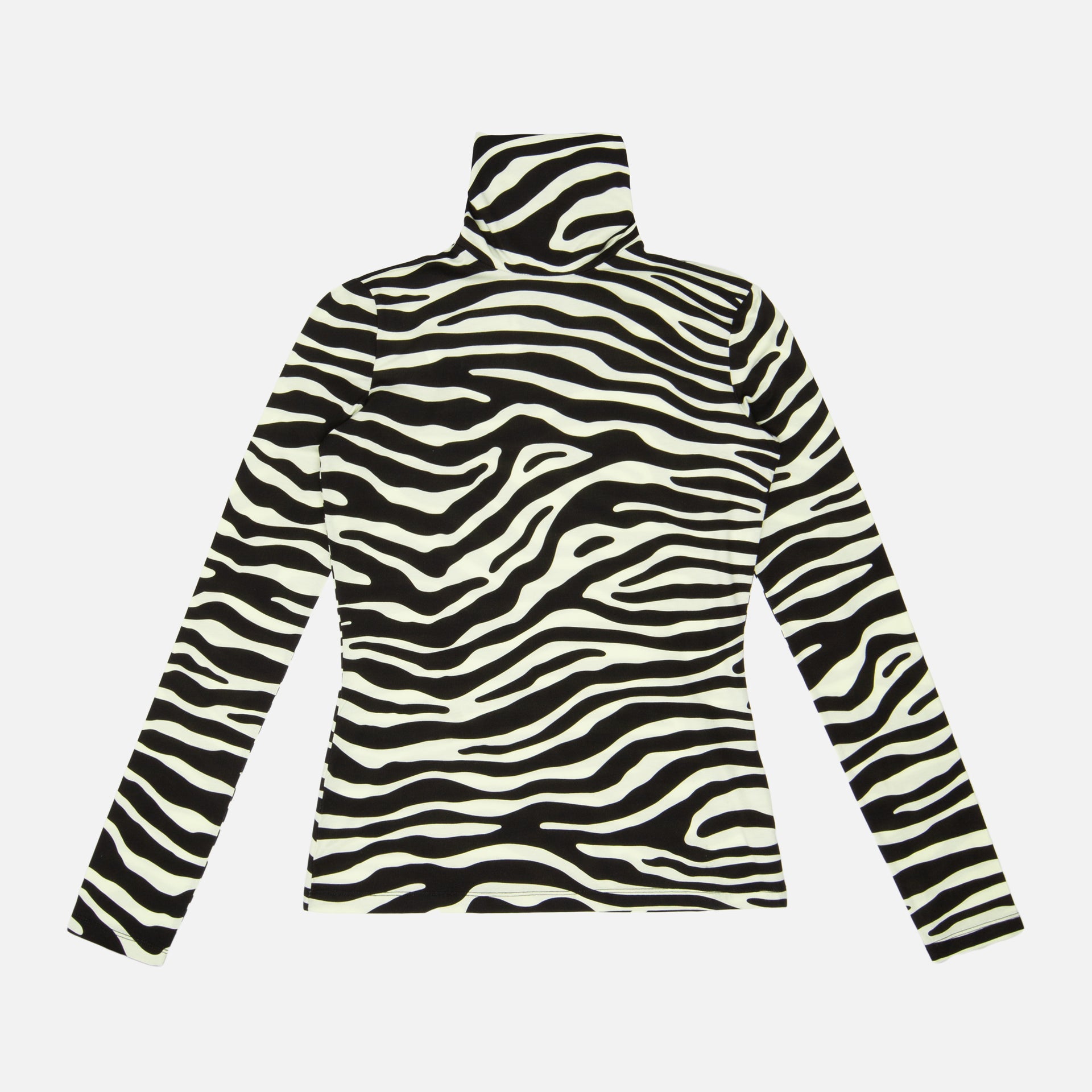 Proenza Schouler White Label Jersey L/S Turtleneck - Celery / Black Zebra