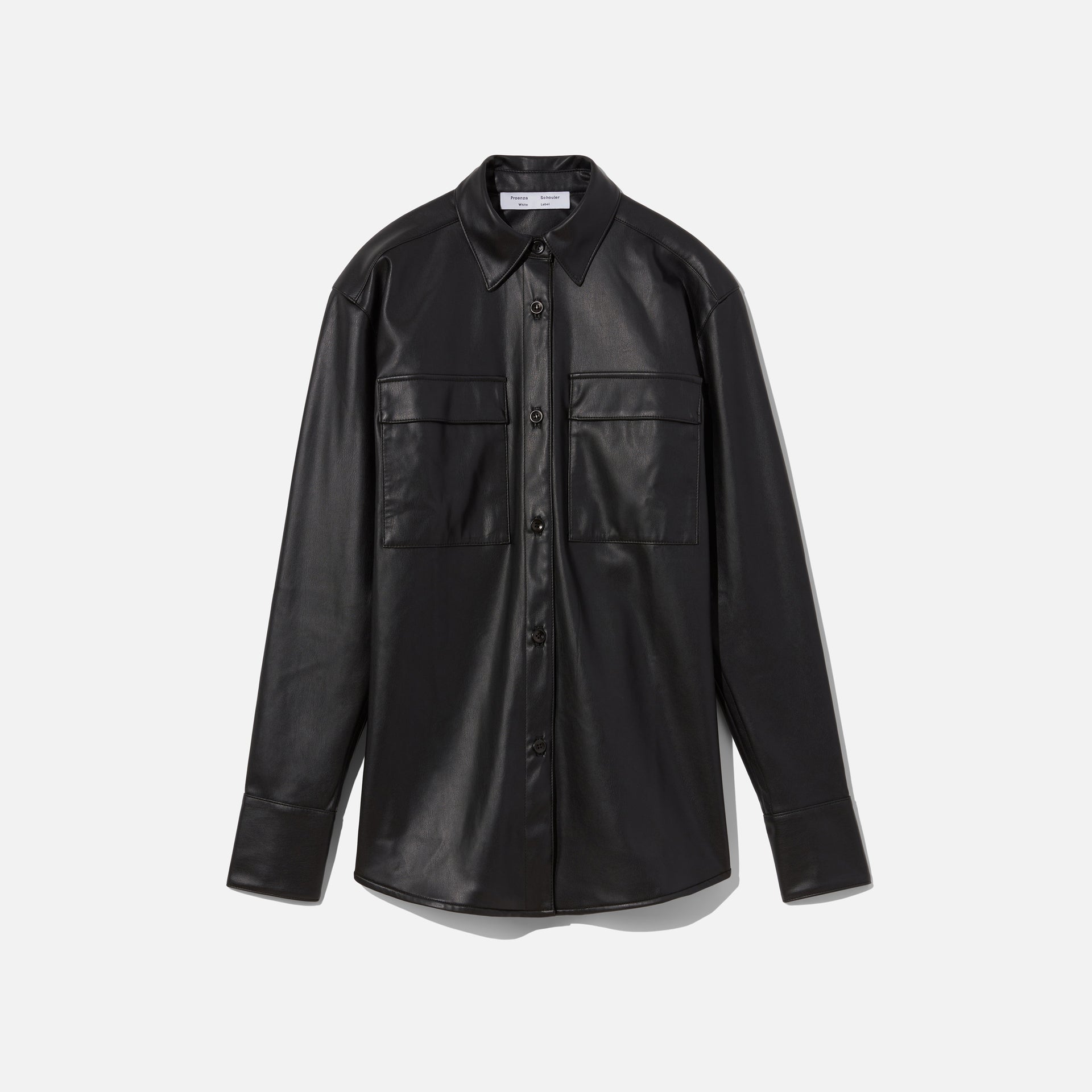 Proenza Schouler Faux Leather Shirt - Black
